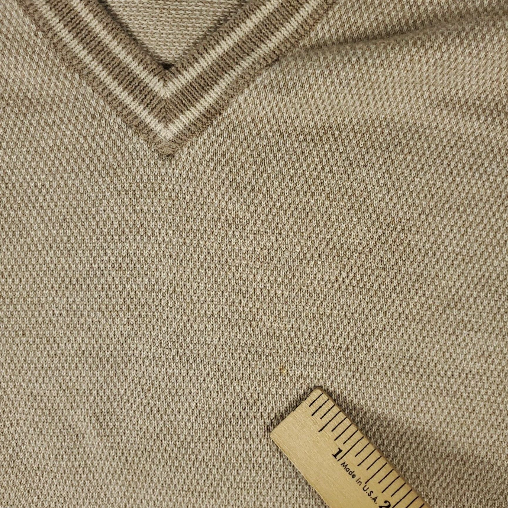 Brooks Brothers Brooks Brothers Mens Extra Large XL Cotton V Neck Beige Pullover Sweater Size US XL / EU 56 / 4 - 3 Thumbnail