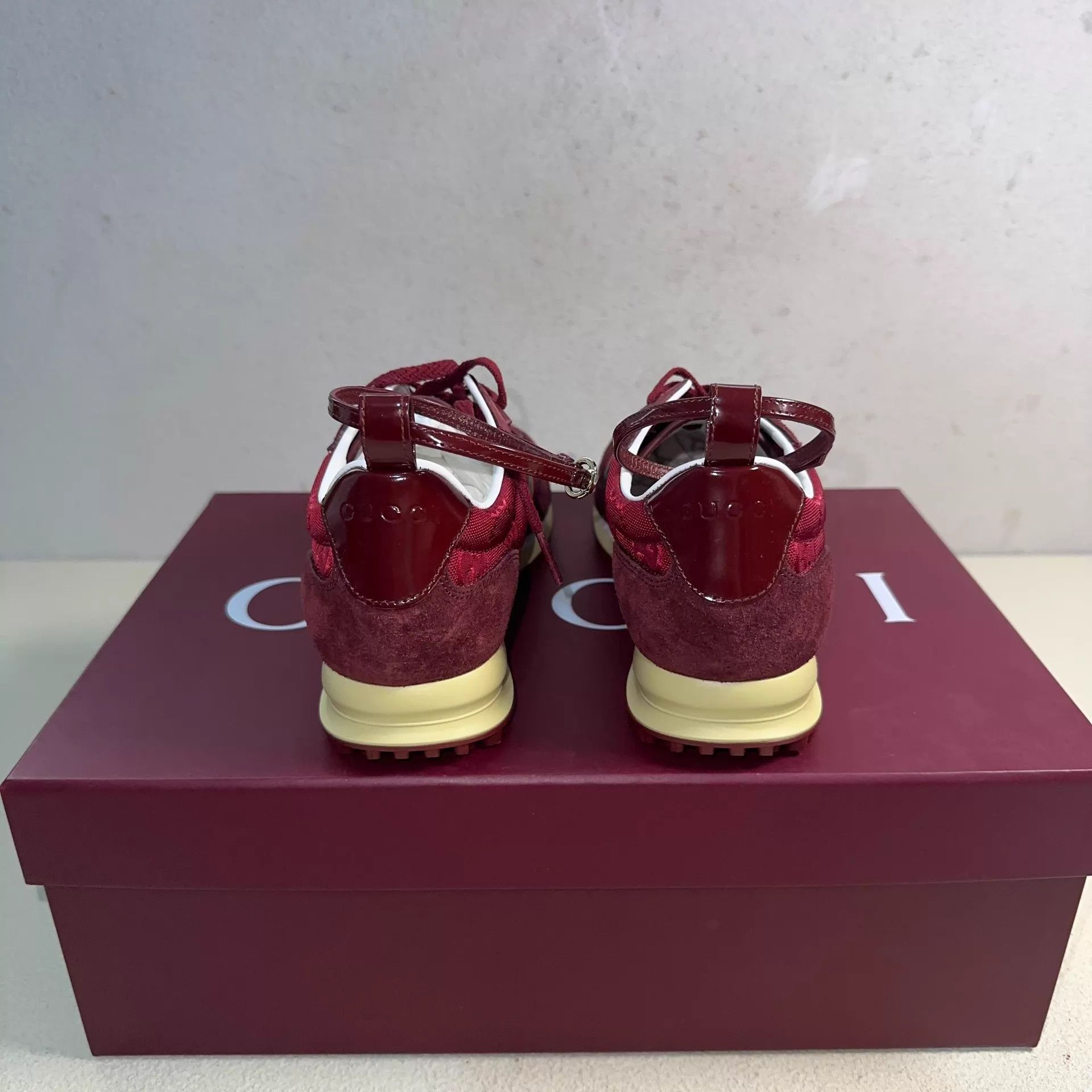 Gucci GUCCI Re-Motion Women's Wine Red Sneakers Size US 5.5 / IT 35.5 - 3 Thumbnail