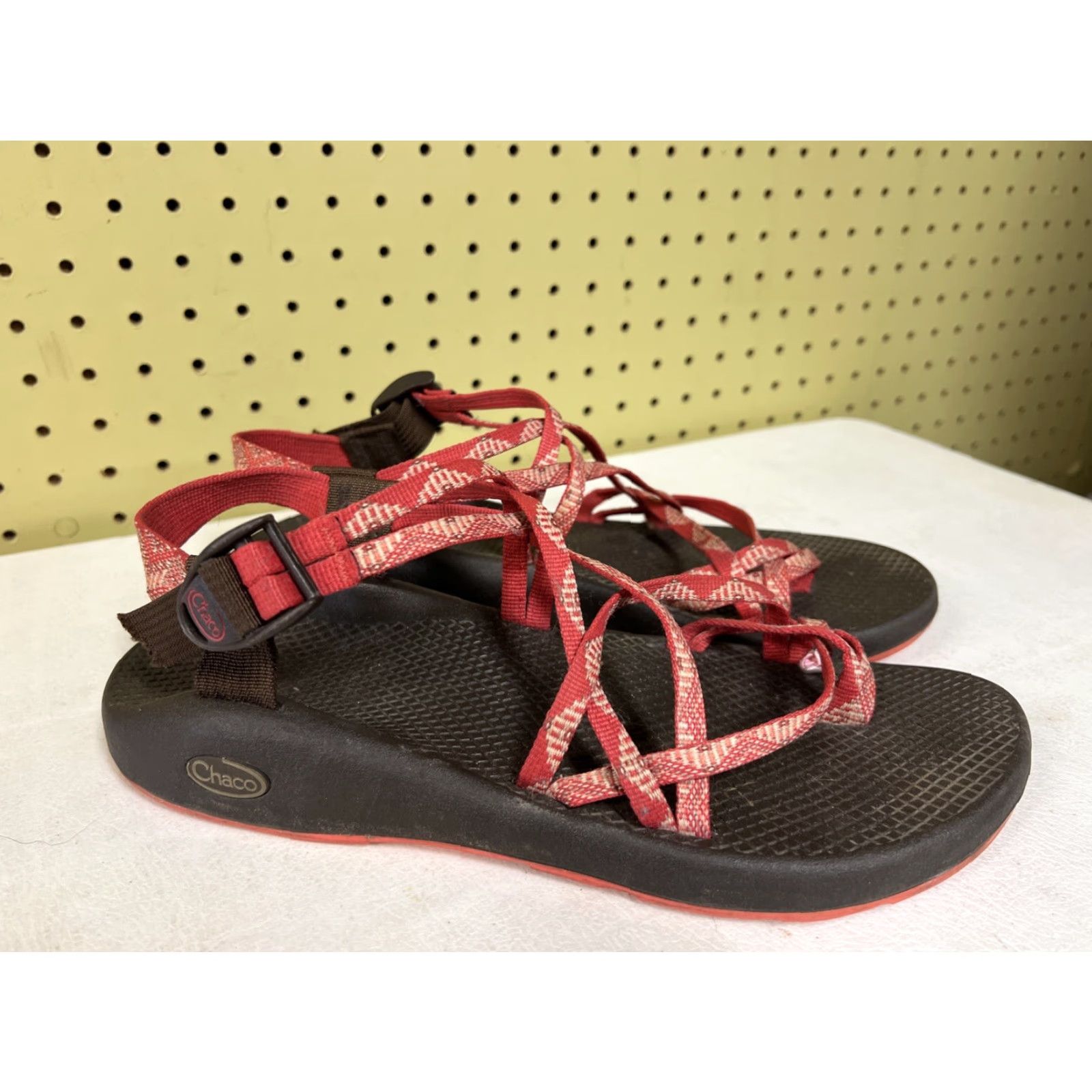 Chaco Chaco ZX/2 Womens Sandal Aztec Pattern Pink 12 Vibram Sole Strappy Adjustable Strap Buckle Rubber M Upper Insole Logo EcoTread Casual Activewear Shoes Size US 12 / IT 42 - 2 Thumbnail