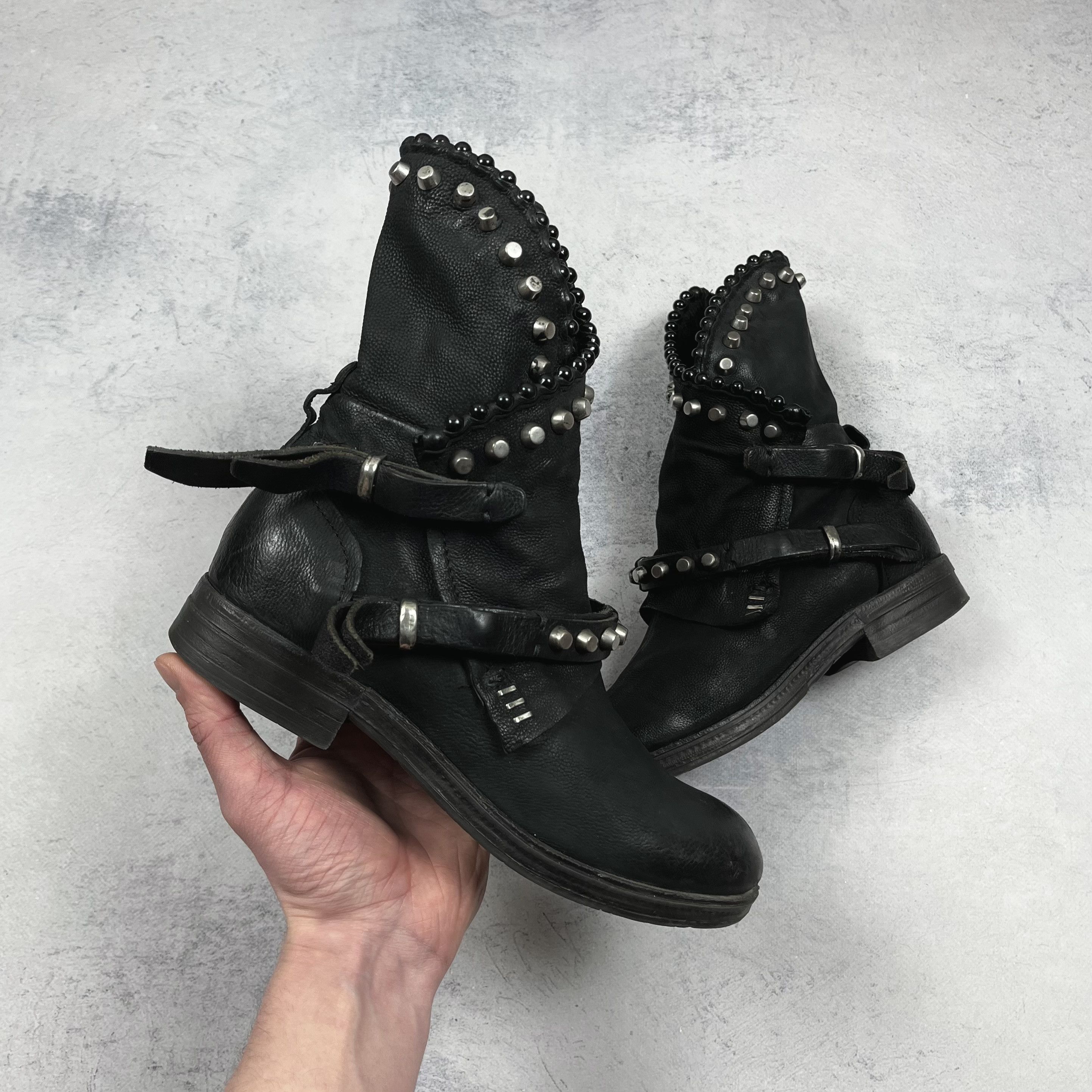 A.S.98 A.S. 98 Verti Leather Avant-Garde Ankle Boots Size 38 Size US 7.5 / IT 37.5 - 1 Thumbnail