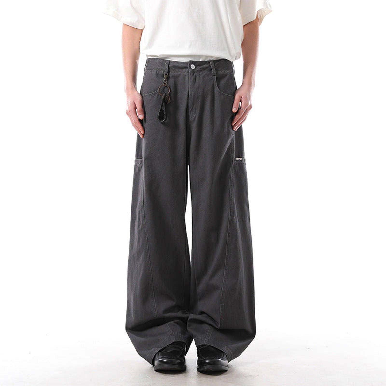 Vintage Olive Wide Leg Cargo Pants, Baggy Fit Size US 32 / EU 48 - 6 Thumbnail