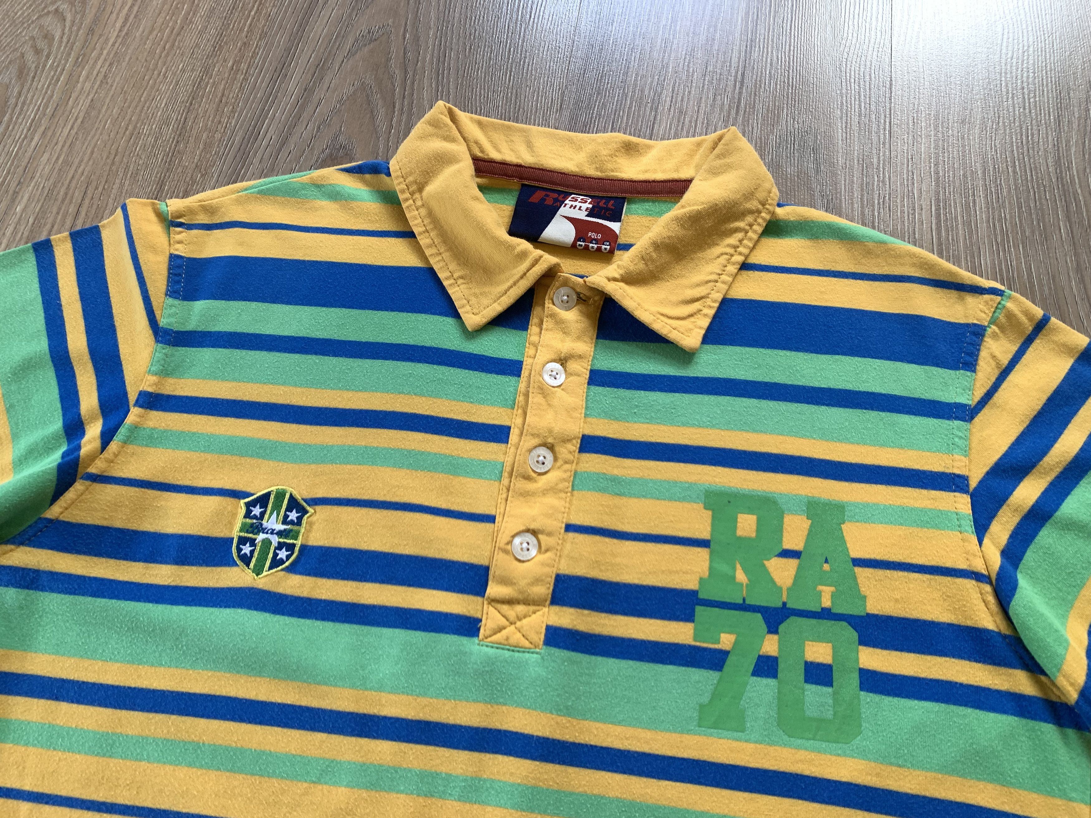 Russell Athletic Vintage Russel Athletic Brasil Cotton Stripe Polo Size US S / EU 44-46 / 1 - 4 Thumbnail