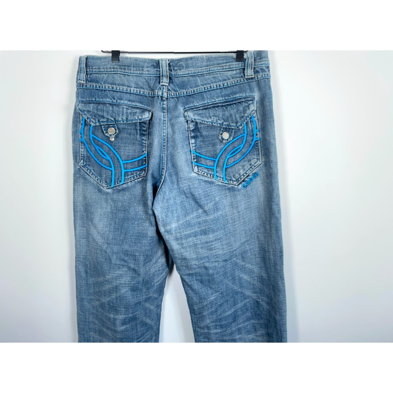 VINTAGE COOGI Jeans Baggy Fit Men 36x32 Blue Denim Button Fly 5-Pocket Hip Hop Retro
