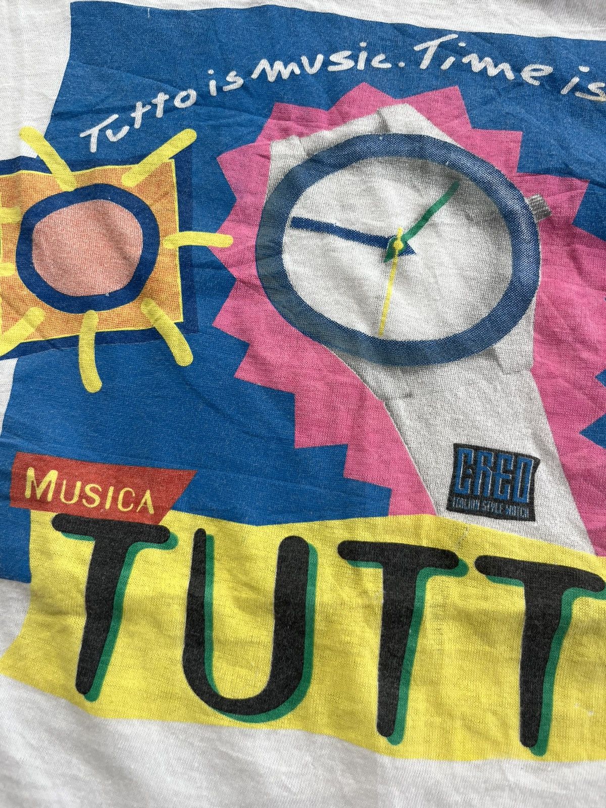 Vintage Vintage Musica TUTTO CREO Popart ( Boxy Style)90’s T-shirt Size US L / EU 52-54 / 3 - 7 Thumbnail