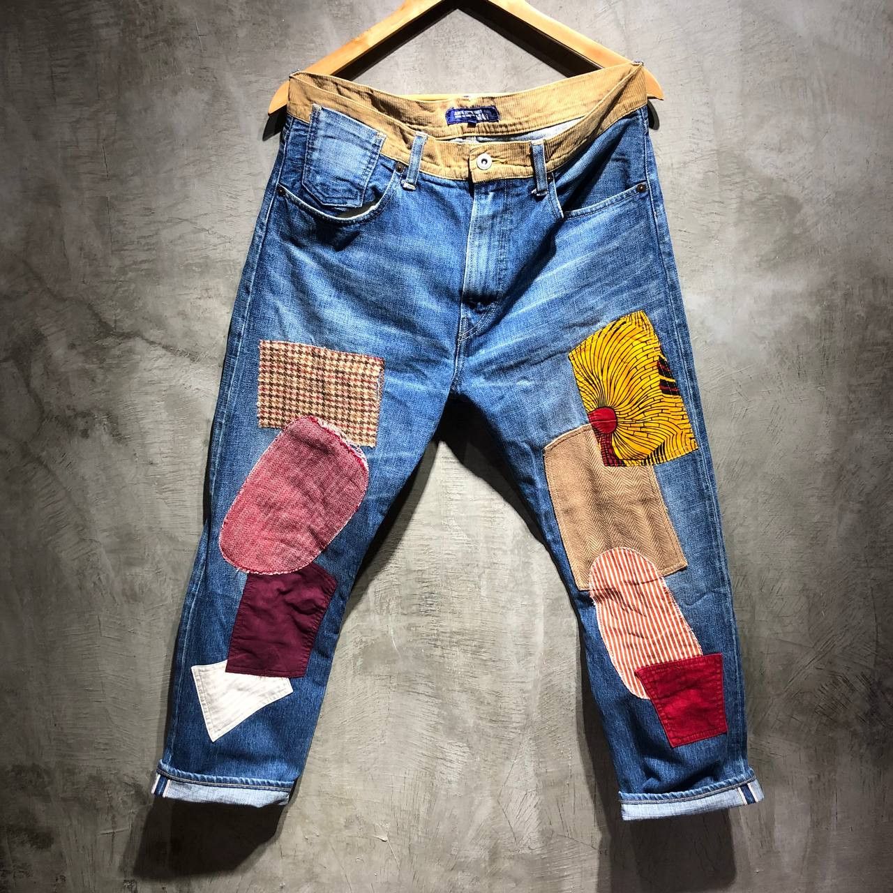 image of Comme Des Garcons x Junya Watanabe Comme Des Garcon Patchwork Denim Selvedge Pants, Men's (Size 33)