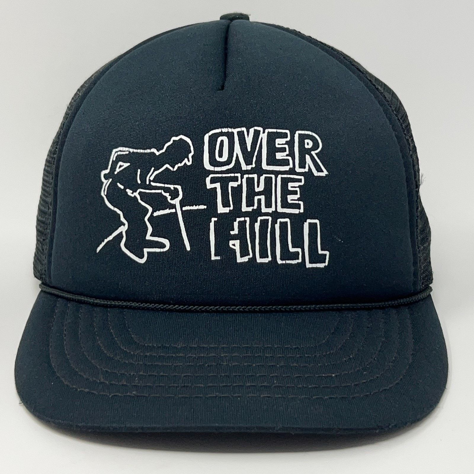 Vintage Vintage 80s Over The Hill Trucker Hat Baseball Cap Black Size ONE SIZE - 1 Thumbnail