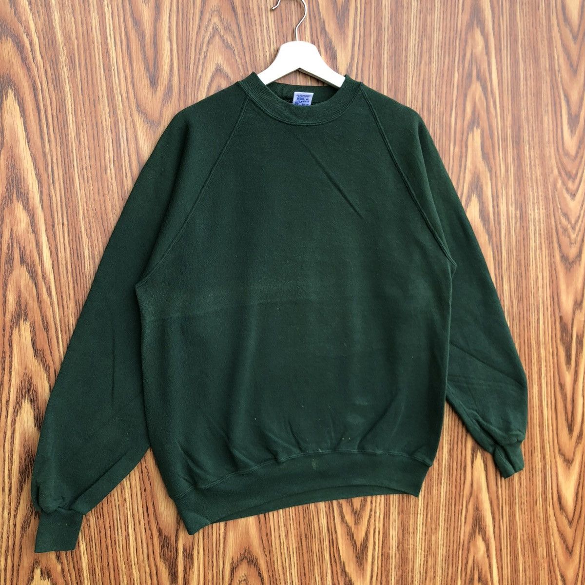 Vintage Vintage Green Plain Sweatshirt Pullover Crewneck Size US XL / EU 56 / 4 - 2 Thumbnail