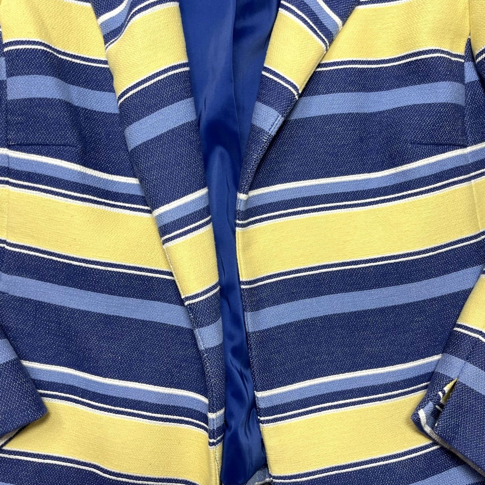 Talbots Talbots Womens Blazer Jacket - 6 Grey White Stripe Open Front Lined Career Work Size M / US 6-8 / IT 42-44 - 2 Thumbnail