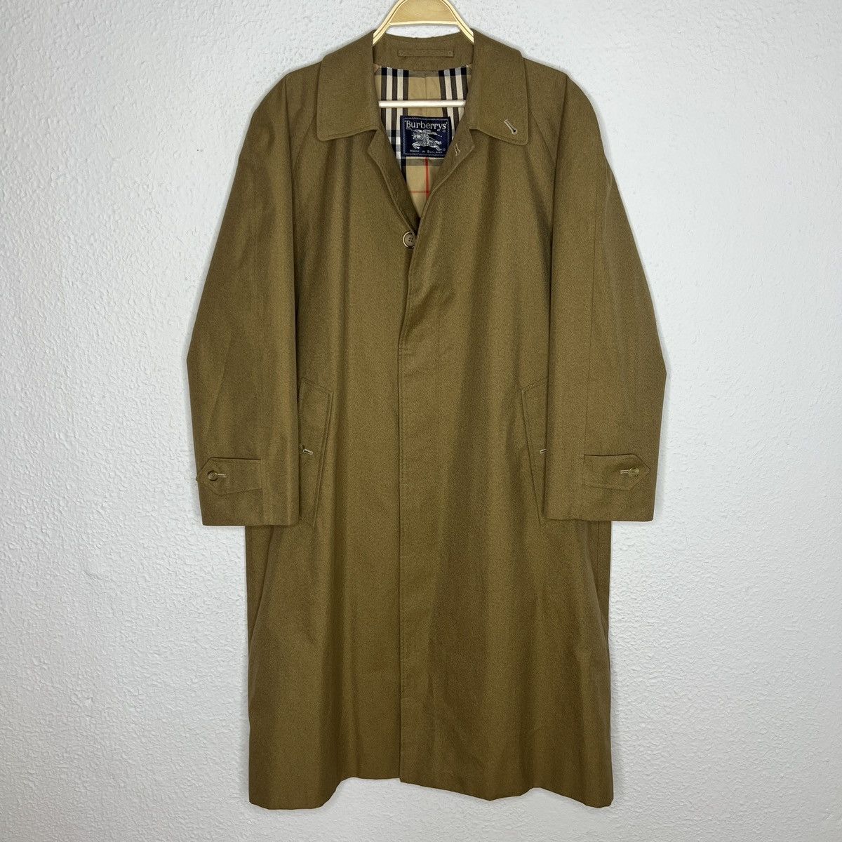 image of Avant Garde x Burberry Vintage Burberry London Trench Coat Nova Check Beige Retro, Men's (Size XL)