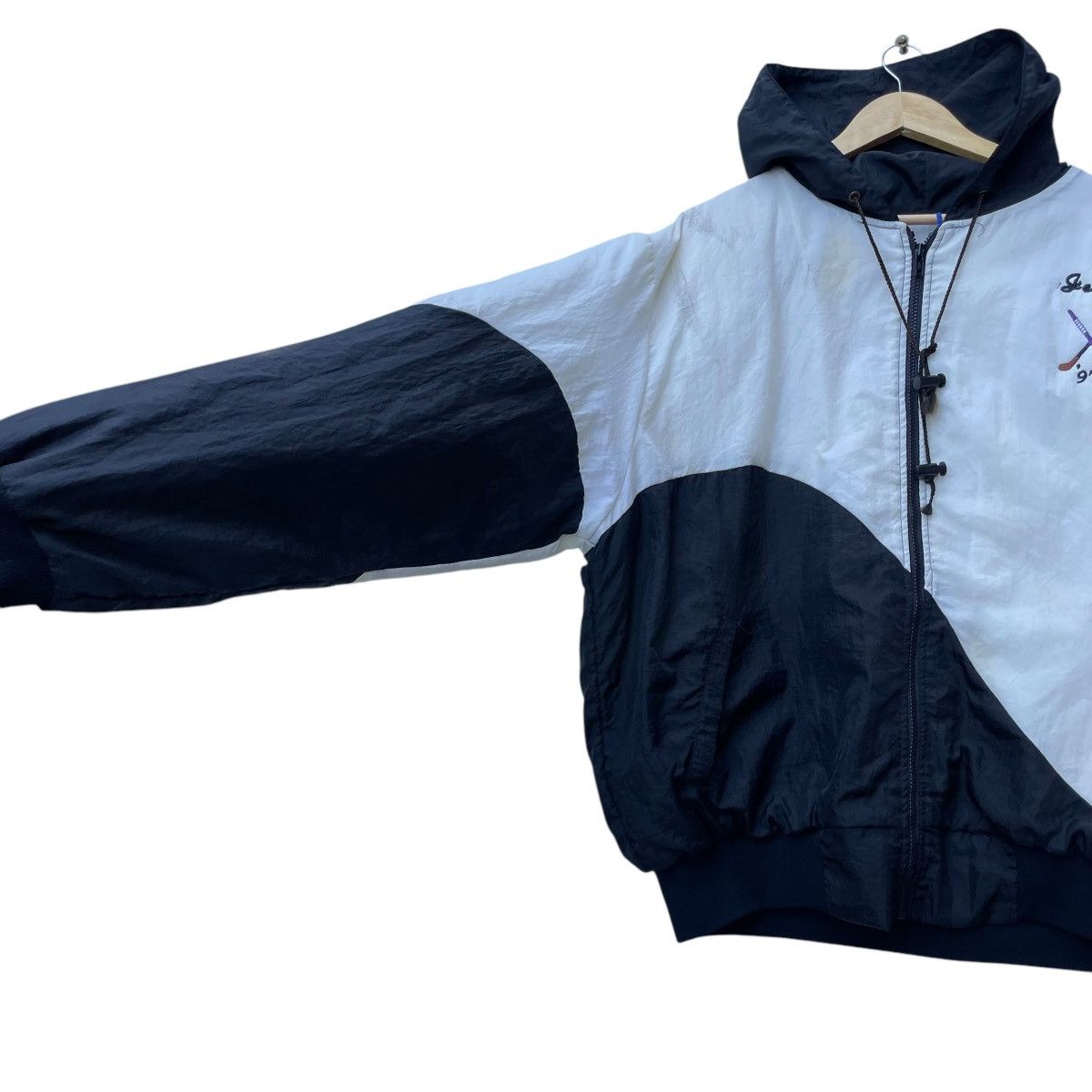 NHL × Rennoc 💥Vintage Renoc Bomber Asymmetrical Hooded Hockey Jacket Size US XL / EU 56 / 4 - 6 Thumbnail