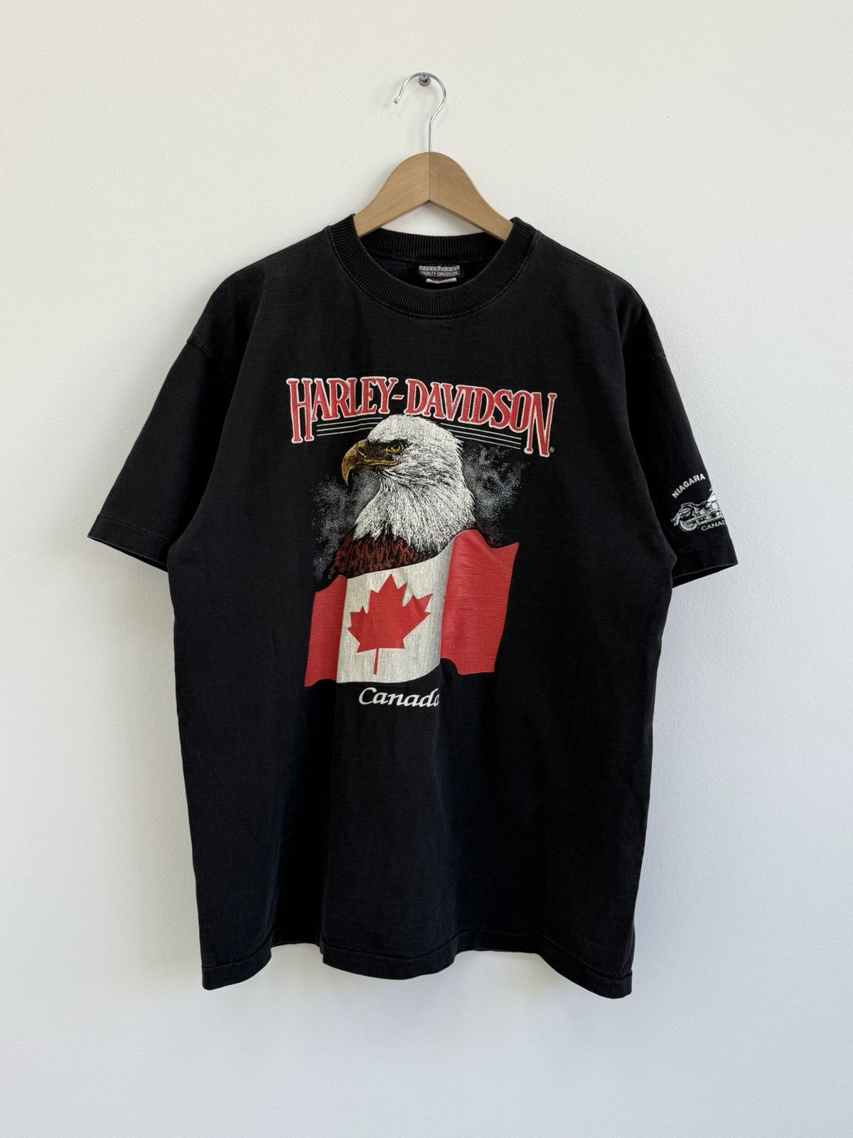 Harley Davidson × Vintage Vintage 90s Harley Davidson Canada Graphic T-Shirt Size US XL / EU 56 / 4 - 1 Thumbnail