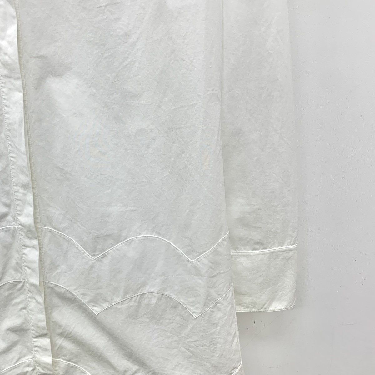 Dior Dior, White Lace Detail Cotton Long Sleeve Shirt Dress K26WX Size S / US 4 / IT 40 - 4 Thumbnail