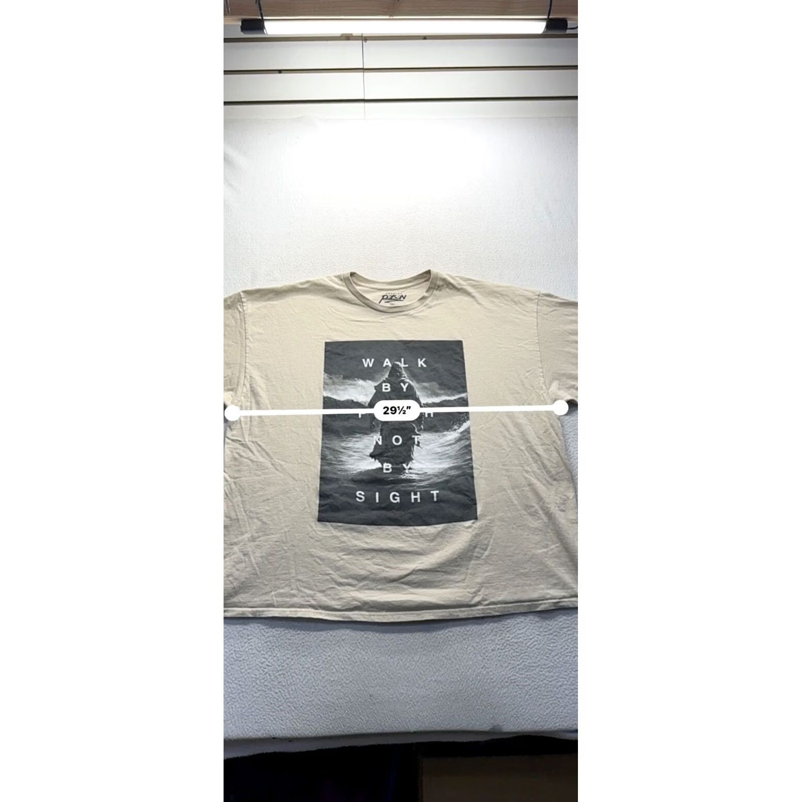 Vintage Popular Poison Walk By Faith Not By Sight Graphic T-Shirt Beige 4XL Unisex Adults Size US XXL / EU 58 / 5 - 6 Thumbnail