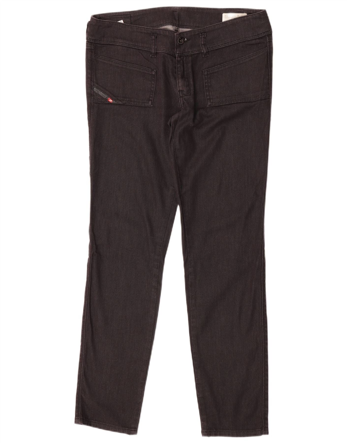 Diesel Womens Husky Slim Jeans W30 L30 Black Cotton Size 42" / US 20 - 1 Thumbnail