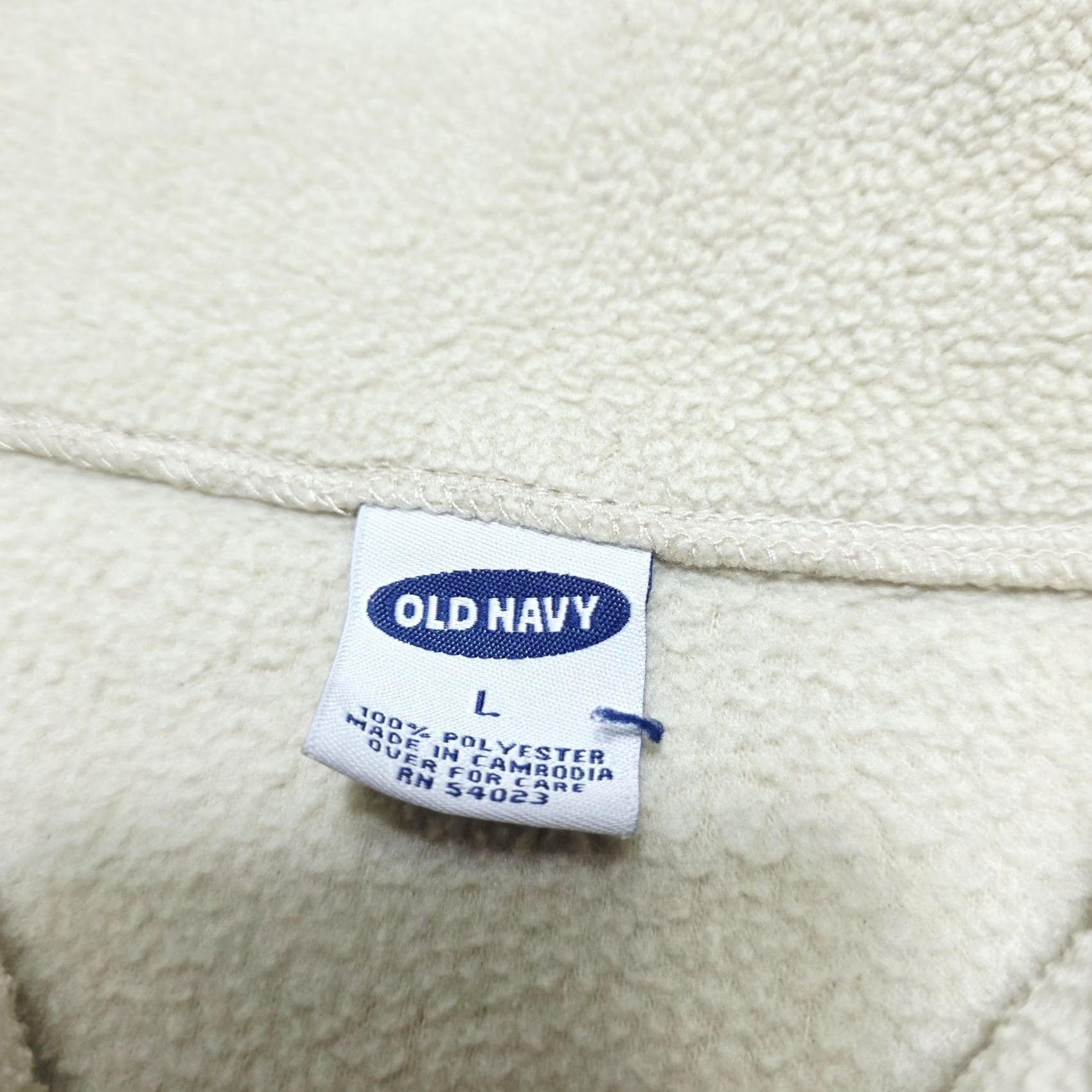 Old Navy VINTAGE Old Navy Sweatshirt 1/4 Zip Fleece Pullover Mock Neck Long Sleeve Men's Large Cream Ivory Size US L / EU 52-54 / 3 - 5 Thumbnail