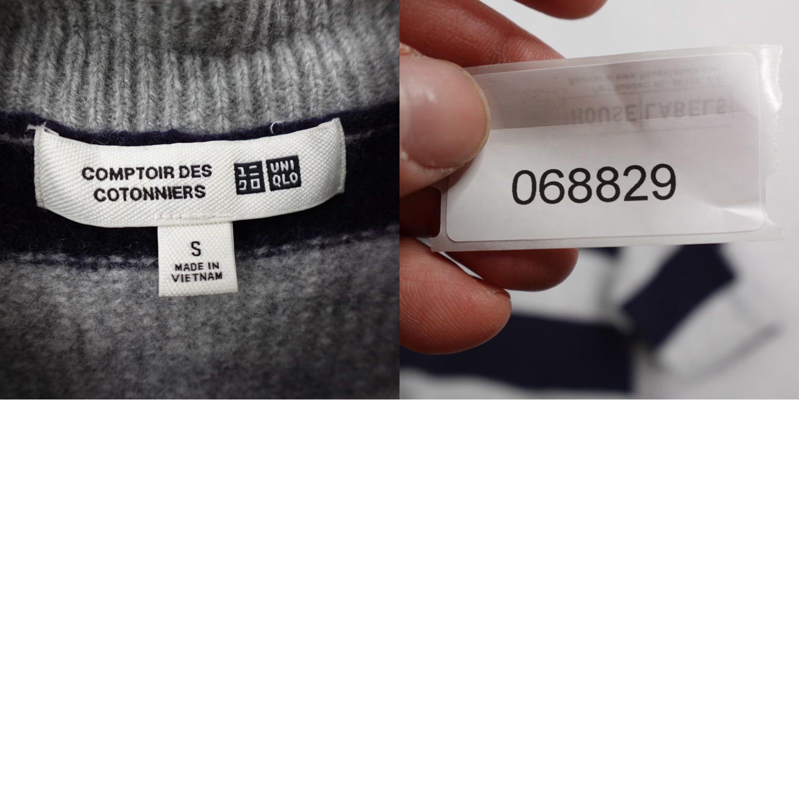 Uniqlo Uniqlo Comptoir Des Cotonniers Sweater Womens Small Gray Navy Wool Pullover Size S / US 4 / IT 40 - 8 Thumbnail