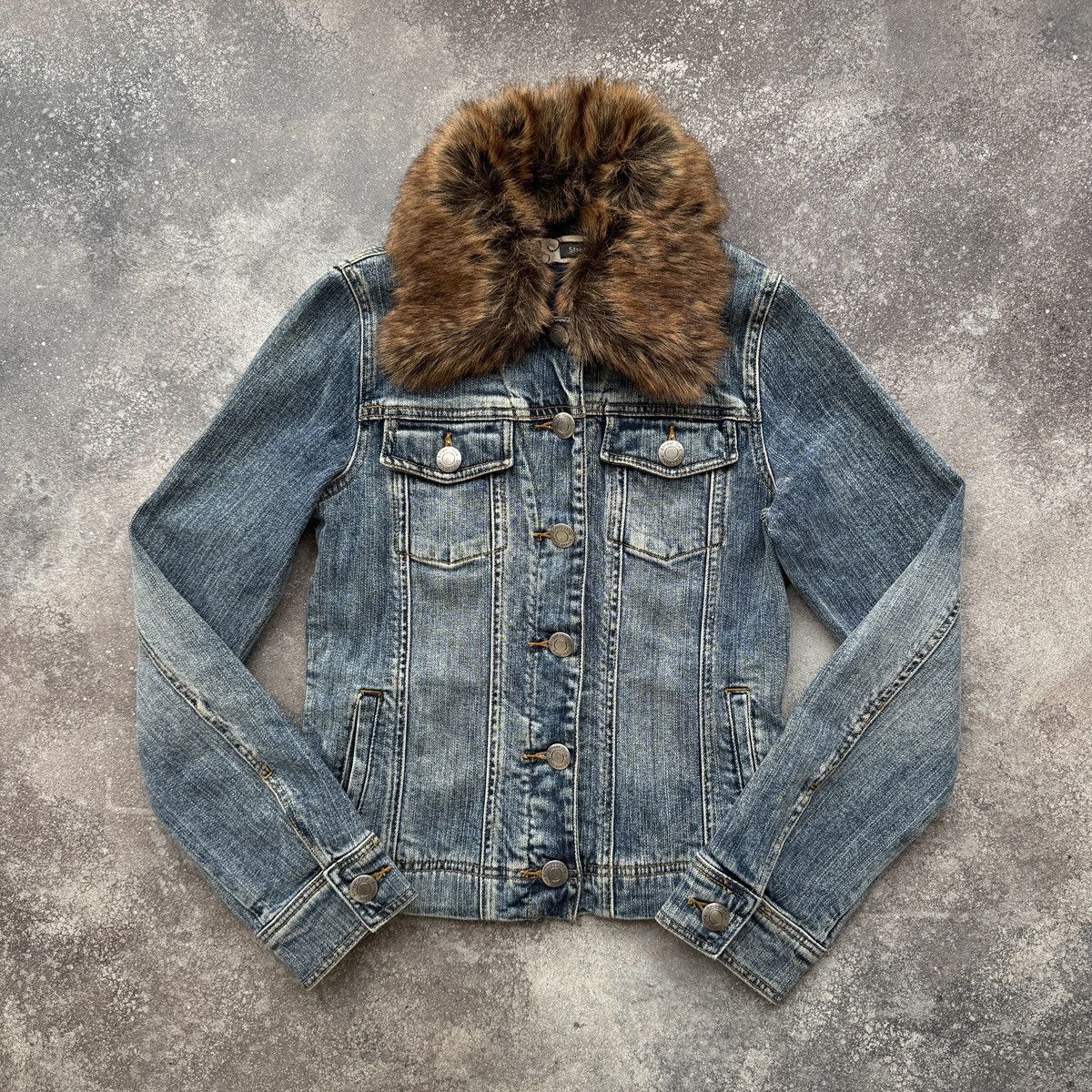 Hysteric Glamour Japanese Style Y2K Grunge Washed Denim Faux Fur Denim Jacket Size S / US 4 / IT 40 - 1 Thumbnail