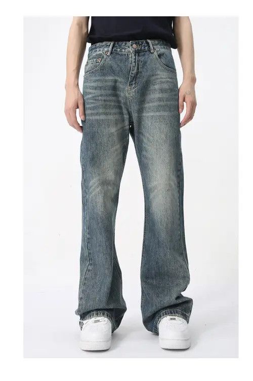 Pants Fashion casual washed bootcut jeans
