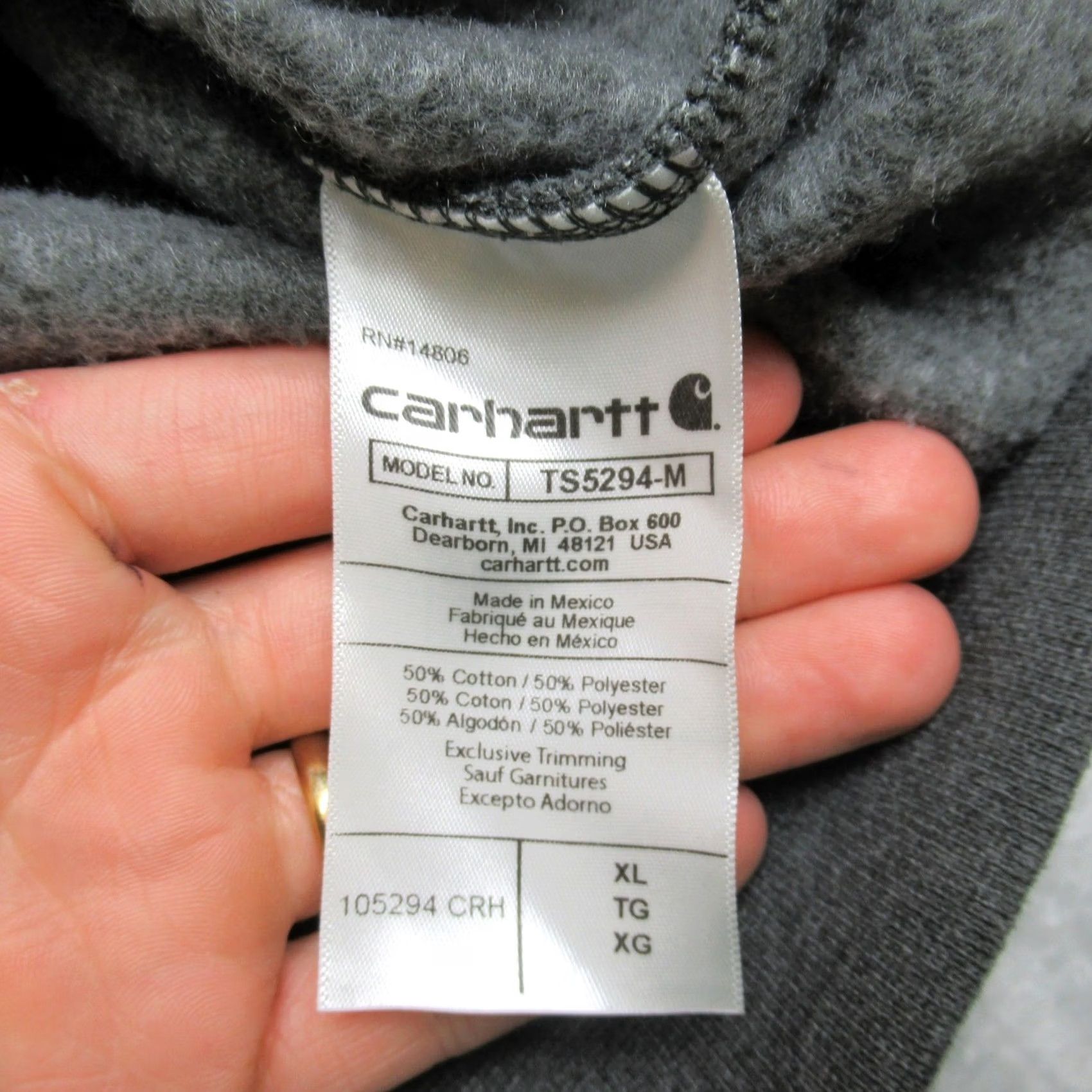 Carhartt Carhartt Sweatshirt XL Mens Gray Loose Fit Quarter Zip Pockets Mock Neck Heavyweight Logo Size US XL / EU 56 / 4 - 7 Thumbnail