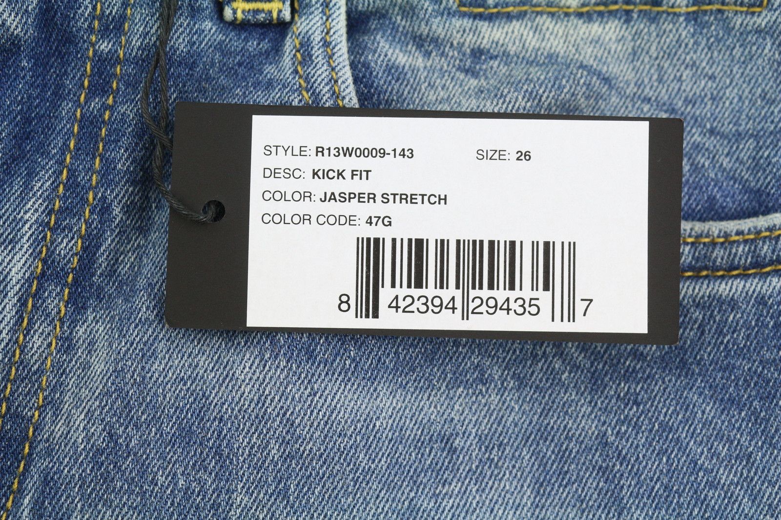 R13 KICK FIT 26 Jasper Stretch Faded Cropped Blue PS26 89042 Size 26" / US 2 / IT 38 - 8 Thumbnail