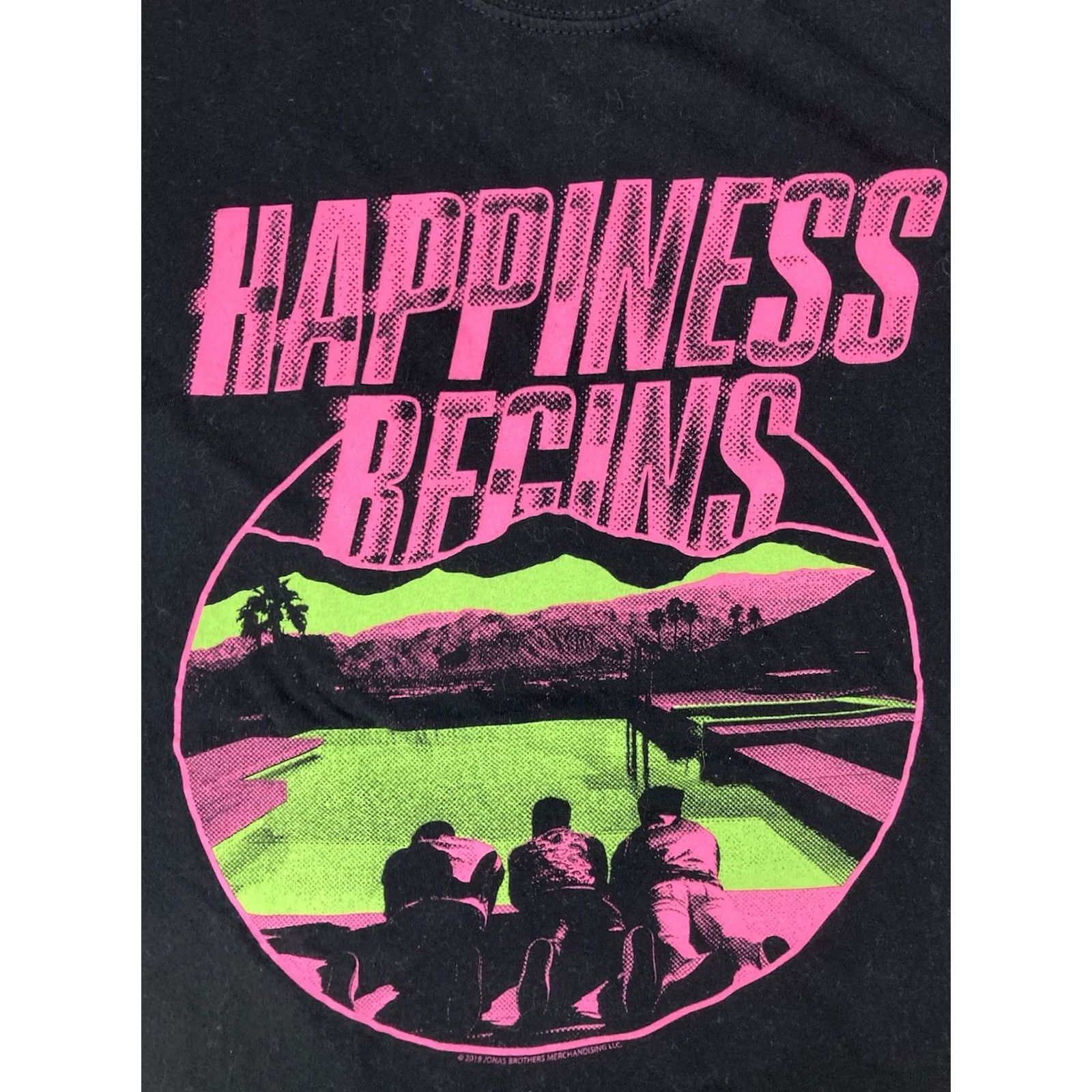 Gildan VINTAGE Jonas Brothers Happiness Begins 2020 Graphic T-shirt Women Small Black Music Shirt Size S / US 4 / IT 40 - 2 Thumbnail
