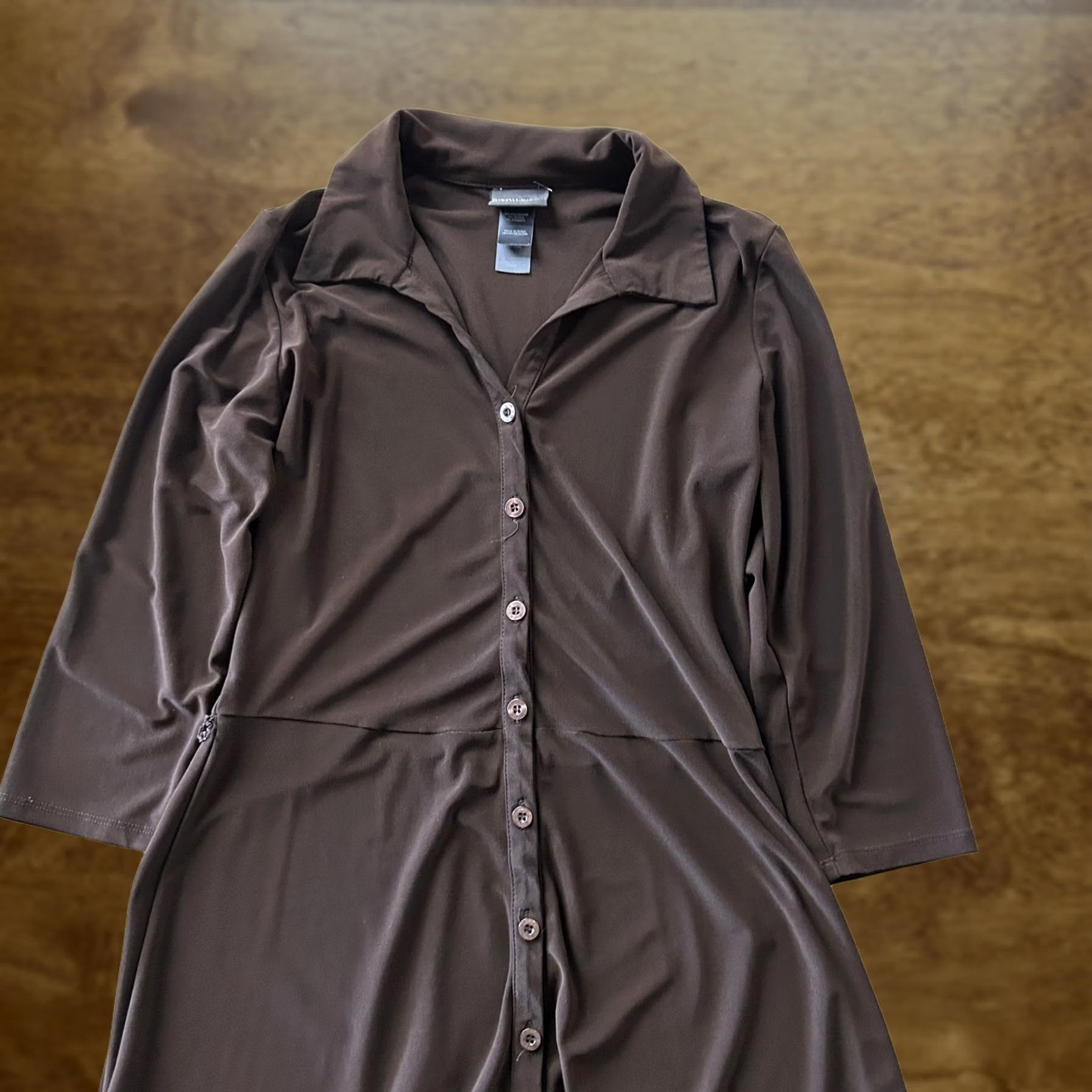 Vintage Bisou Bisou Dress Womens 8 Brown Button Front Collared Shirt Dress Knee Length Womens 8 Brown Button Front Collared Shirt Dress Knee Length Size M / US 6-8 / IT 42-44 - 1 Thumbnail