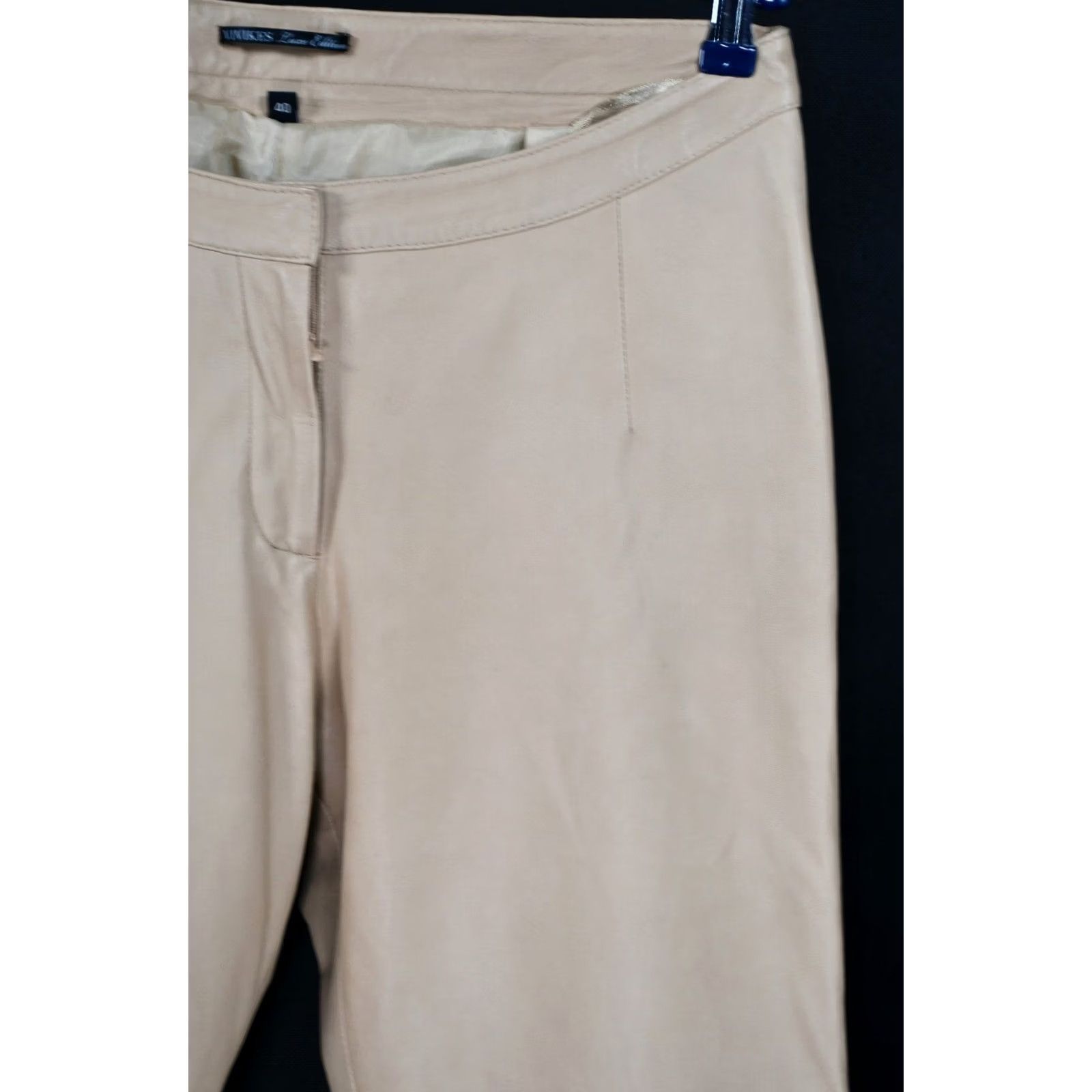 Vintage VIVIKES LUX EDITION PANTS Women's 40 Beige Leather Jeans Comfortable Style Leather Pants 40 Womens Size 27" / US 4 / IT 40 - 4 Thumbnail