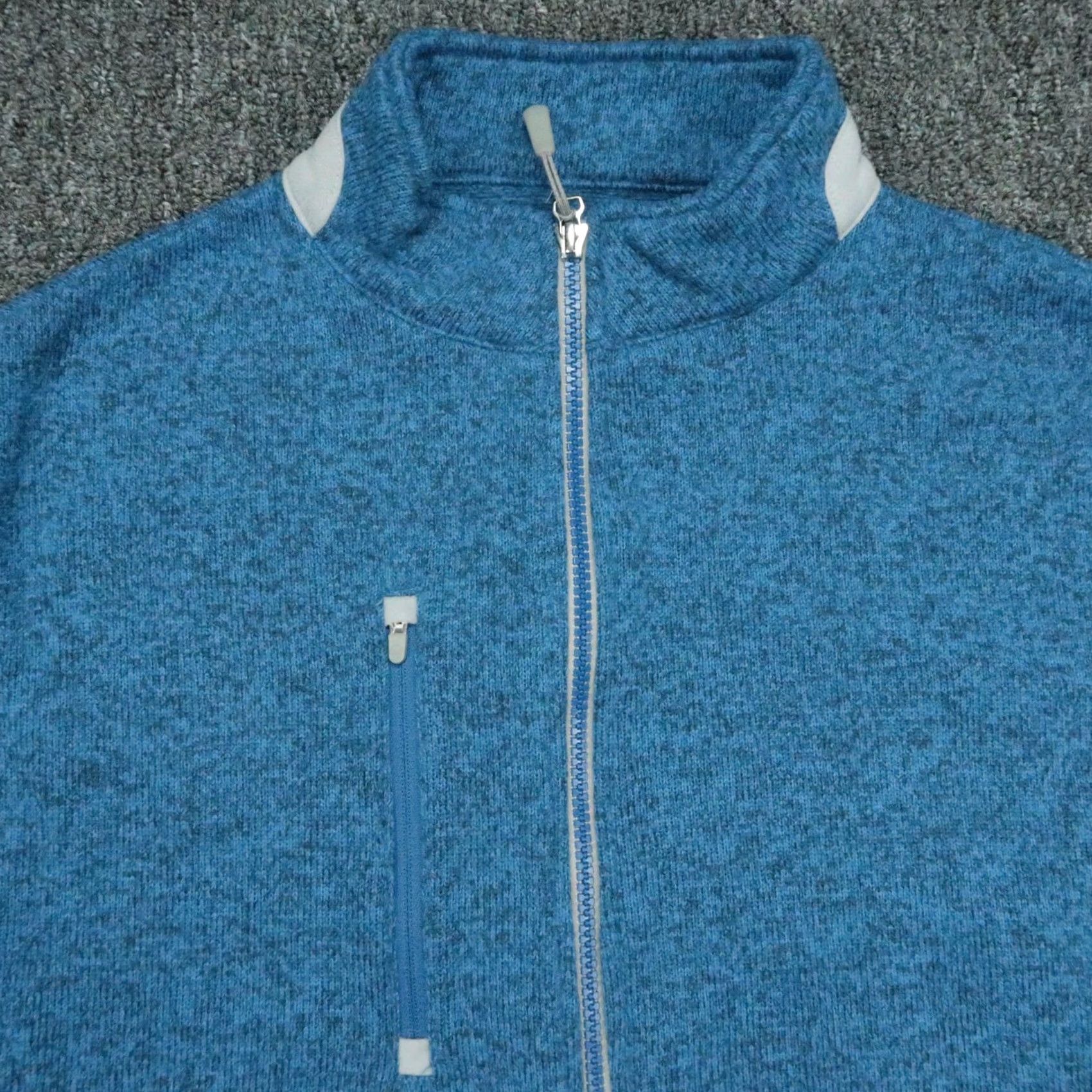 Peter Millar Peter Millar Jacket Mens Medium Blue Fleece Full Zip Pockets Golf Sweater Knit Size US M / EU 48-50 / 2 - 2 Thumbnail