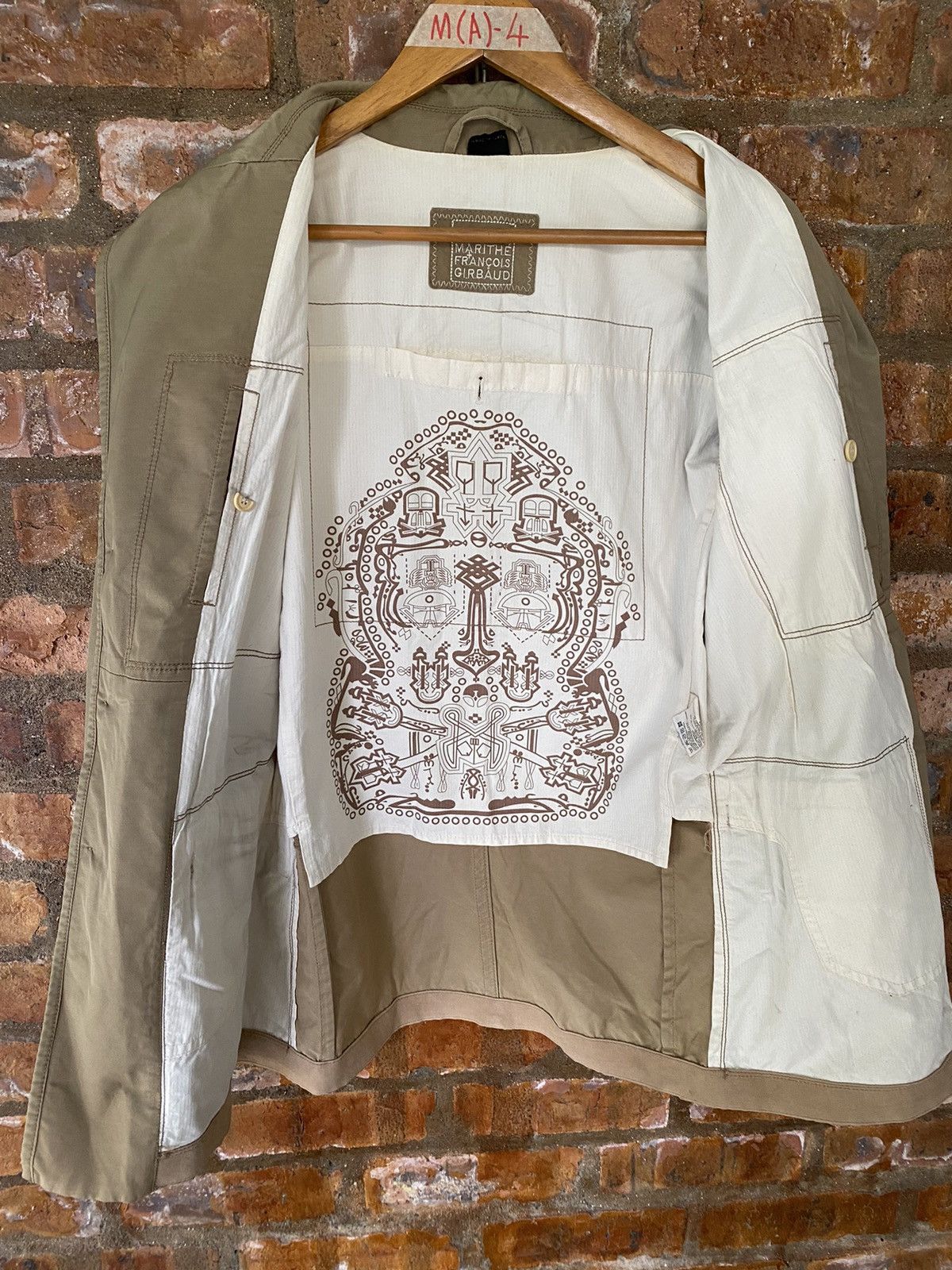Marithe + Francois Girbaud 2000s Marithe Francois Girbaud Repair tribal Distress Jacket Size US L / EU 52-54 / 3 - 17 Thumbnail