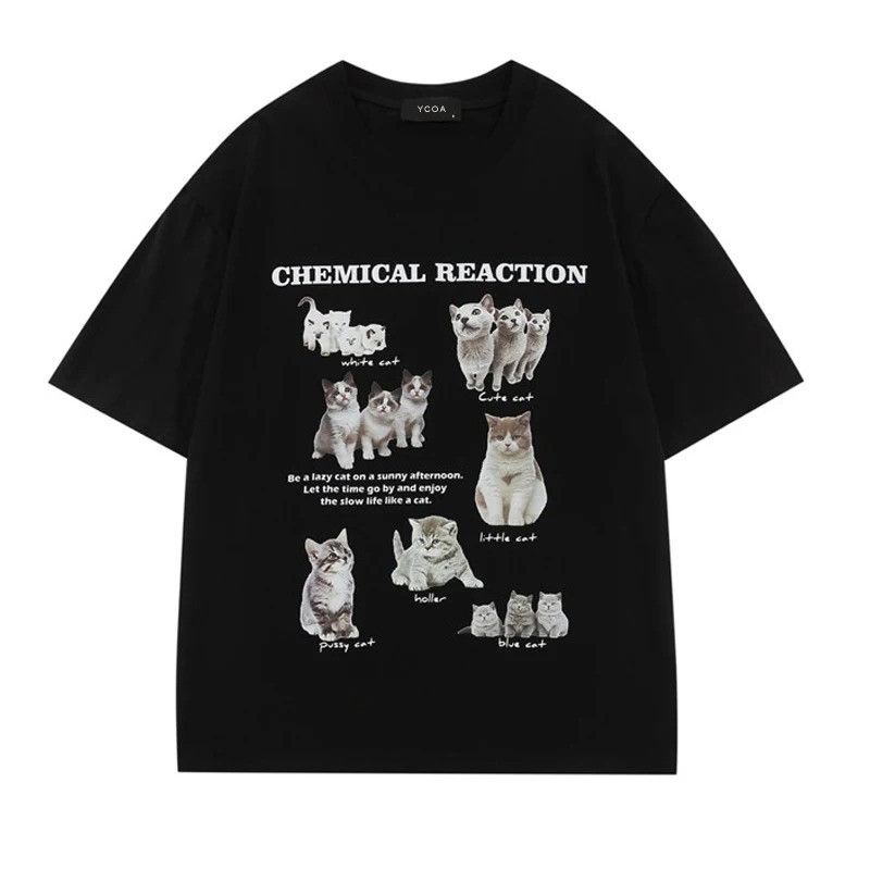 Designer × Vintage Cute Kawaii Cat Graphic Tee Oversized Summer 2025 Size US L / EU 52-54 / 3 - 2 Thumbnail