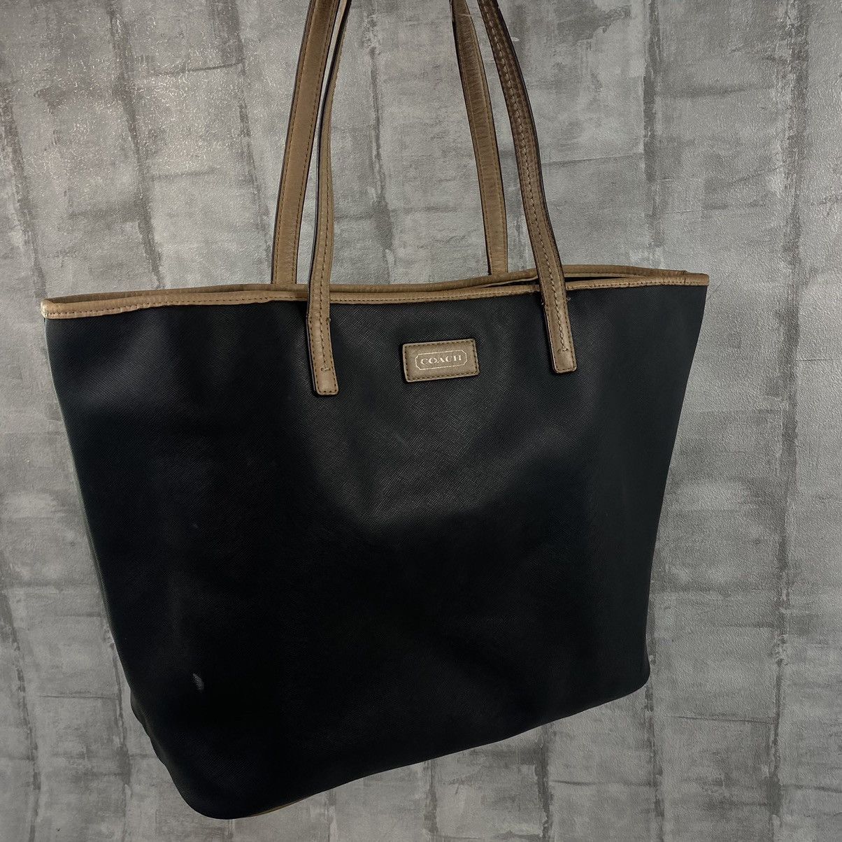 image of Coach Metro City Park Saffiano Black Leather Tote Women Bag