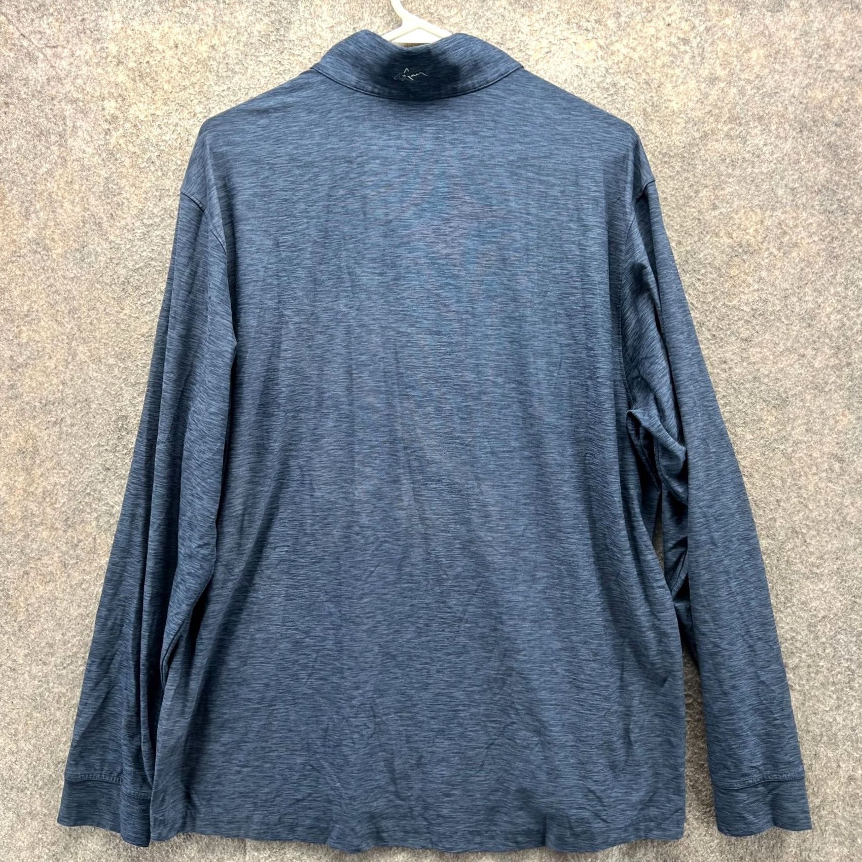 Vintage Greg Norman Sweatshirt Mens Large Blue Quarter Zip Fleece Pullover Heather Sweater Knit Mock Neck Logo All Seasons Golf Pullover Size US L / EU 52-54 / 3 - 2 Thumbnail