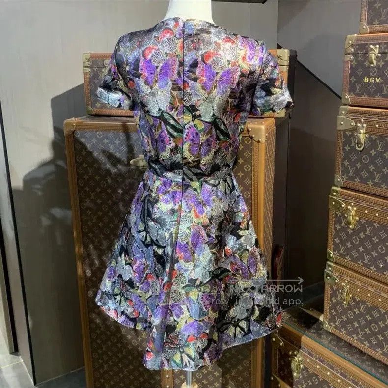 Valentino Valentino Bow embroidered mulberry silk dress Size S / US 4 / IT 40 - 3 Thumbnail