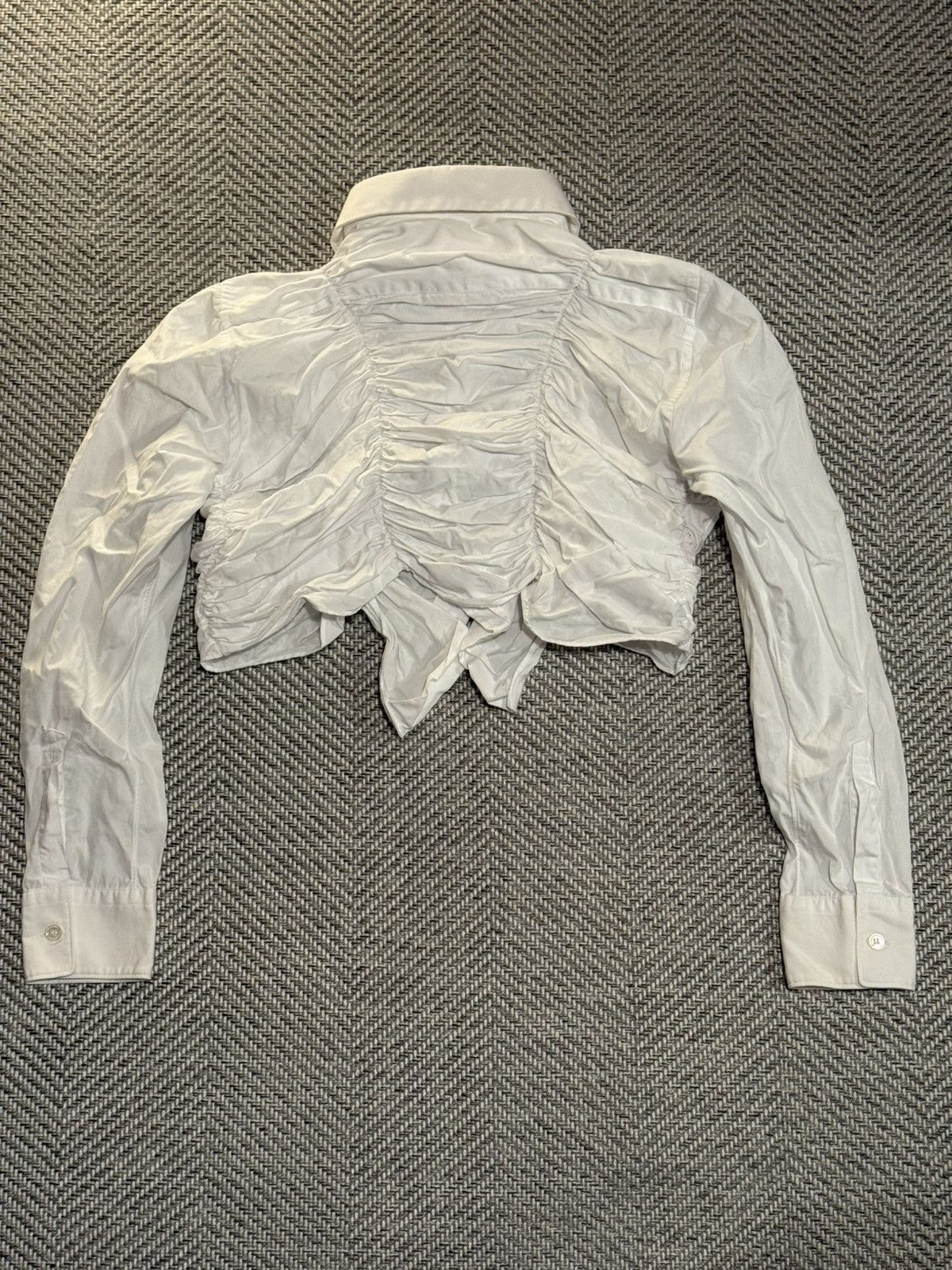 Comme des Garcons COMME des GARÇONS Ruched Cropped Shirt Size US S / EU 44-46 / 1 - 8 Thumbnail