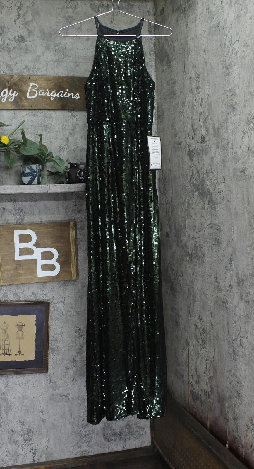 Other Nwt Alex Evenings Slit Dress Gown Black / Emerald Green 2 Size XS / US 0-2 / IT 36-38 - 1 Thumbnail