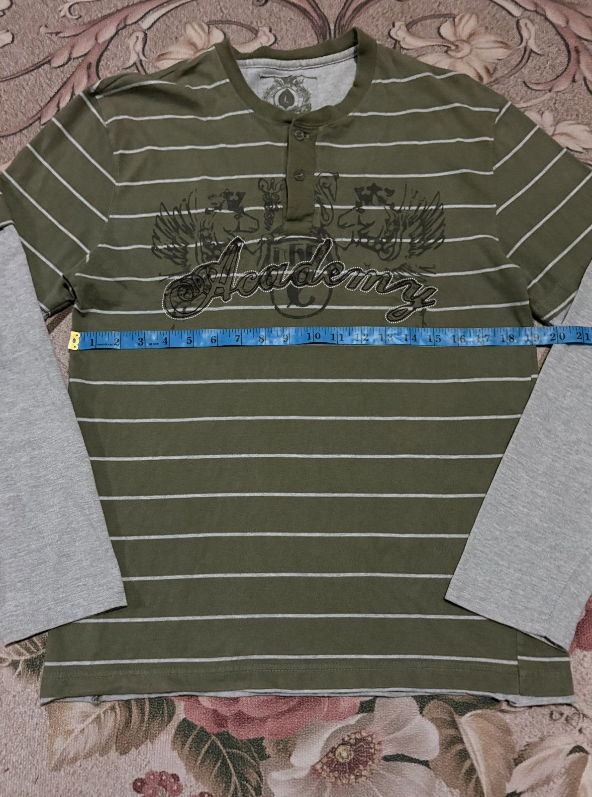 Affliction Japanese Brand OOH MOW MAO Striped Double Layer Long Sleeve Size US M / EU 48-50 / 2 - 10 Thumbnail