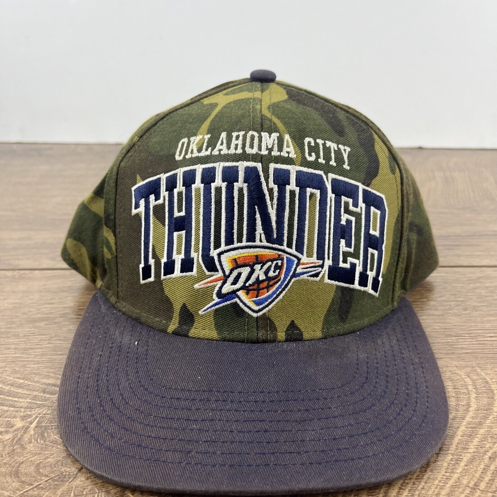 Adidas Oklahoma City Thunder Snapback Hat Camo Green Hat Adjustable Size ONE SIZE - 6 Thumbnail