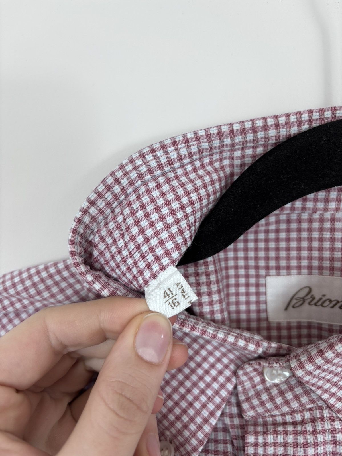 Brioni Brioni Men’s Micro Check Pink Button Down Long Sleeve Shirt Size US L / EU 52-54 / 3 - 9 Thumbnail