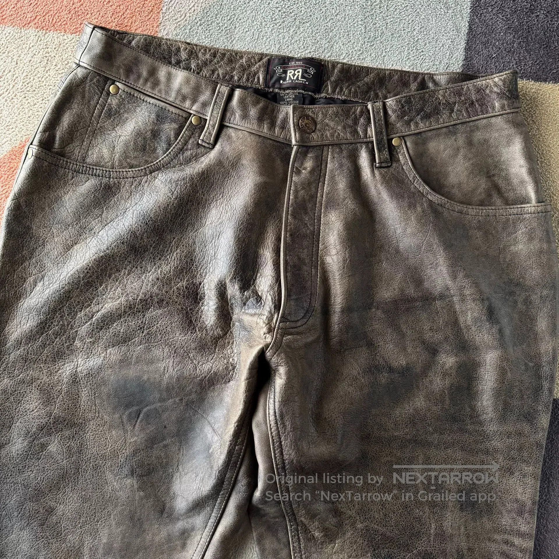 RRL Ralph Lauren RRL Double RL Leather Pants. Size US 34 / EU 50 - 3 Thumbnail
