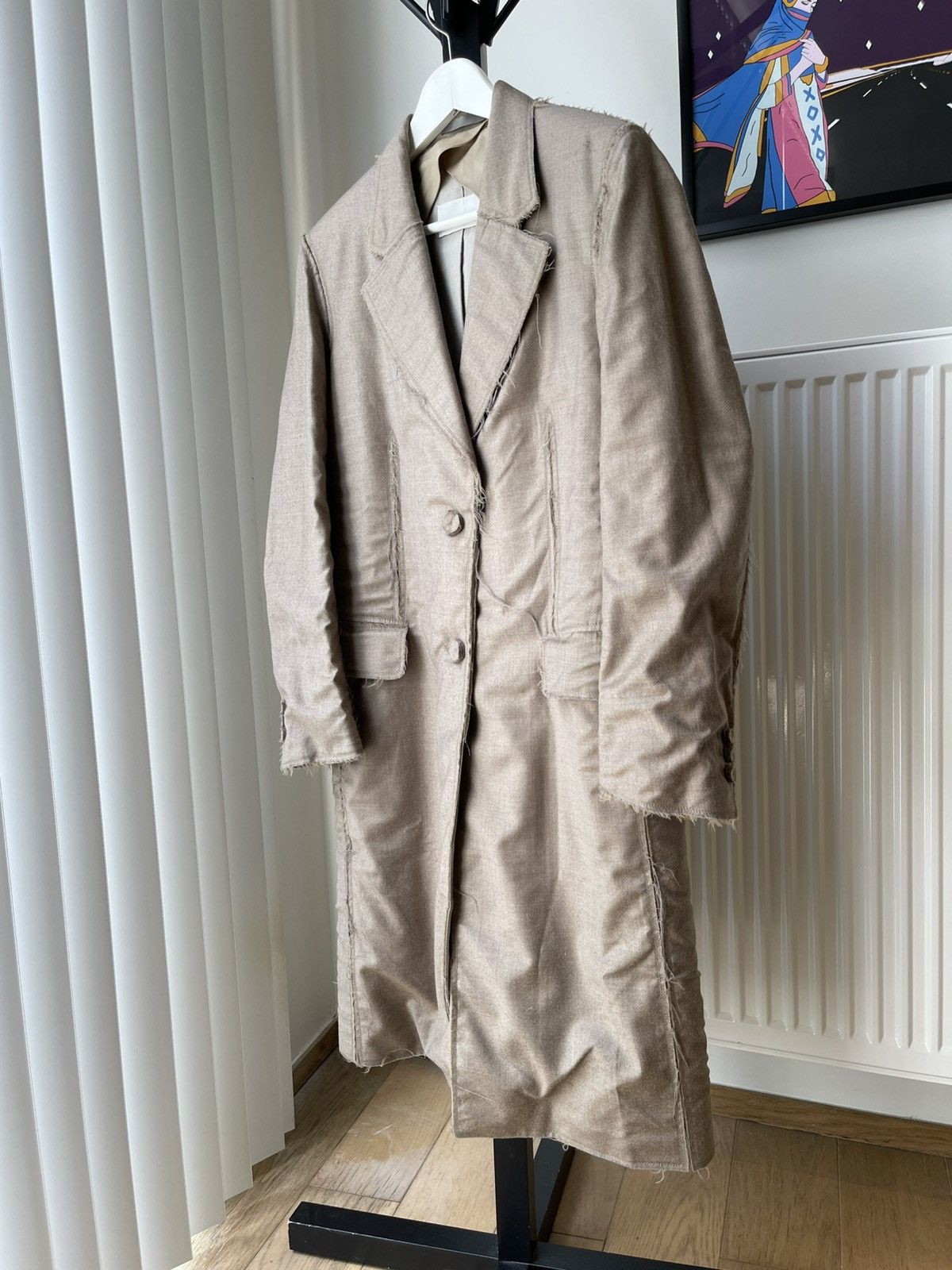 Maison Margiela Maison Martin Margiela FW04 Beige Wool Overlay Long Coat Size US XS / EU 42 / 0 - 5 Thumbnail