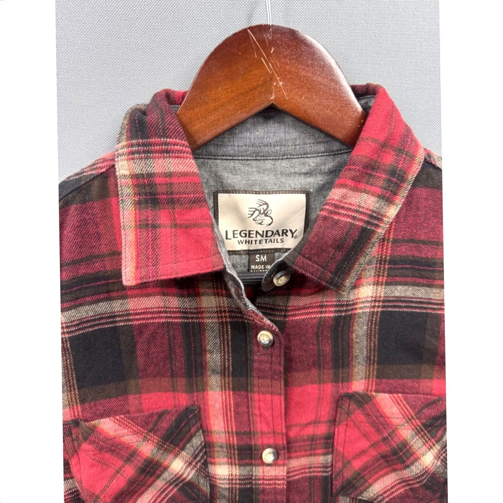 Vintage Legendary Whitetails Flannel Shirt Mens Red Black Plaid Button Down Small Size US S / EU 44-46 / 1 - 4 Thumbnail