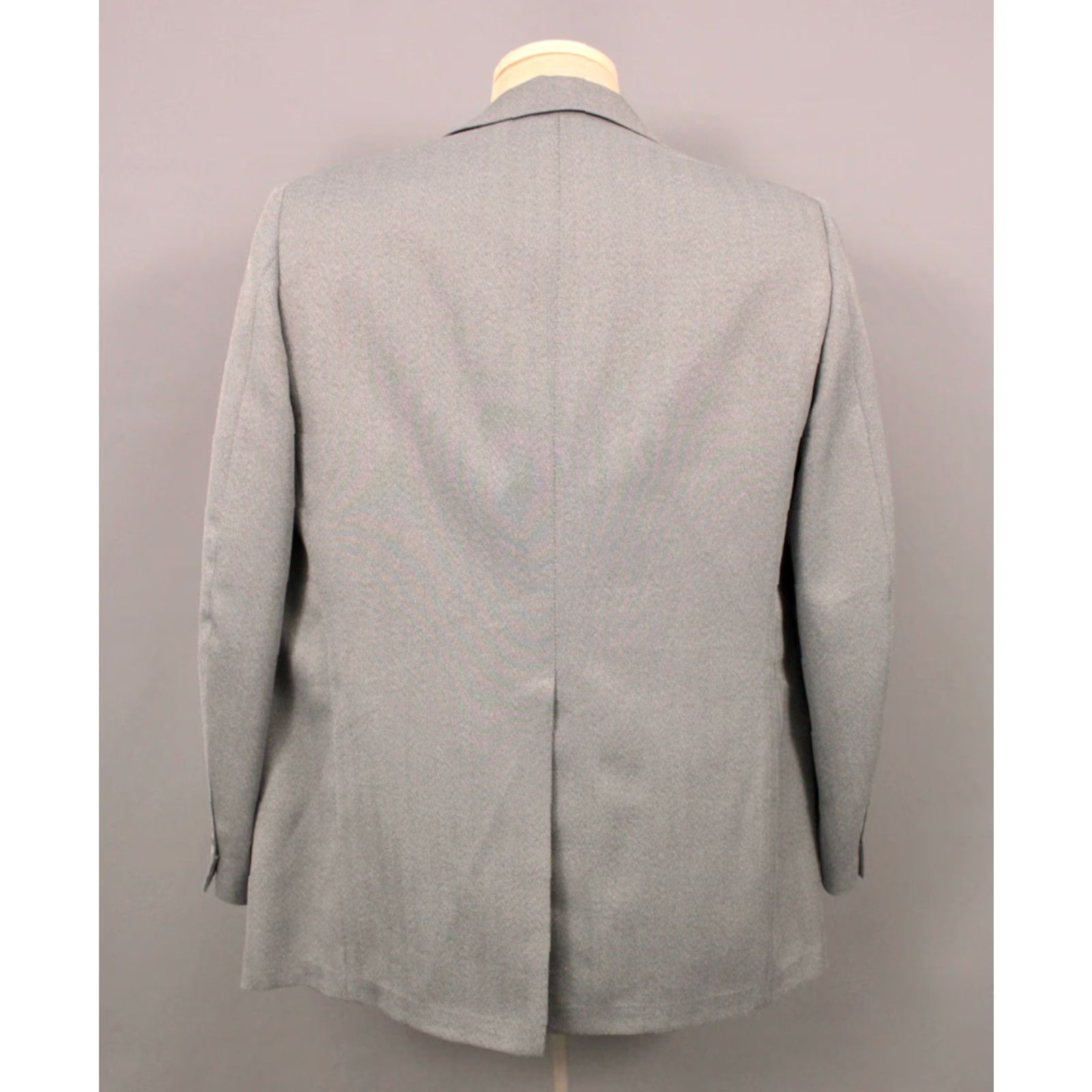 Vintage VINTAGE Men’s VTG 70s Grey 3 PC Leisure Suit Sz L-XL 1970s Disco Polyester Shirt Hoodie Hat Mens Size 42R - 4 Thumbnail