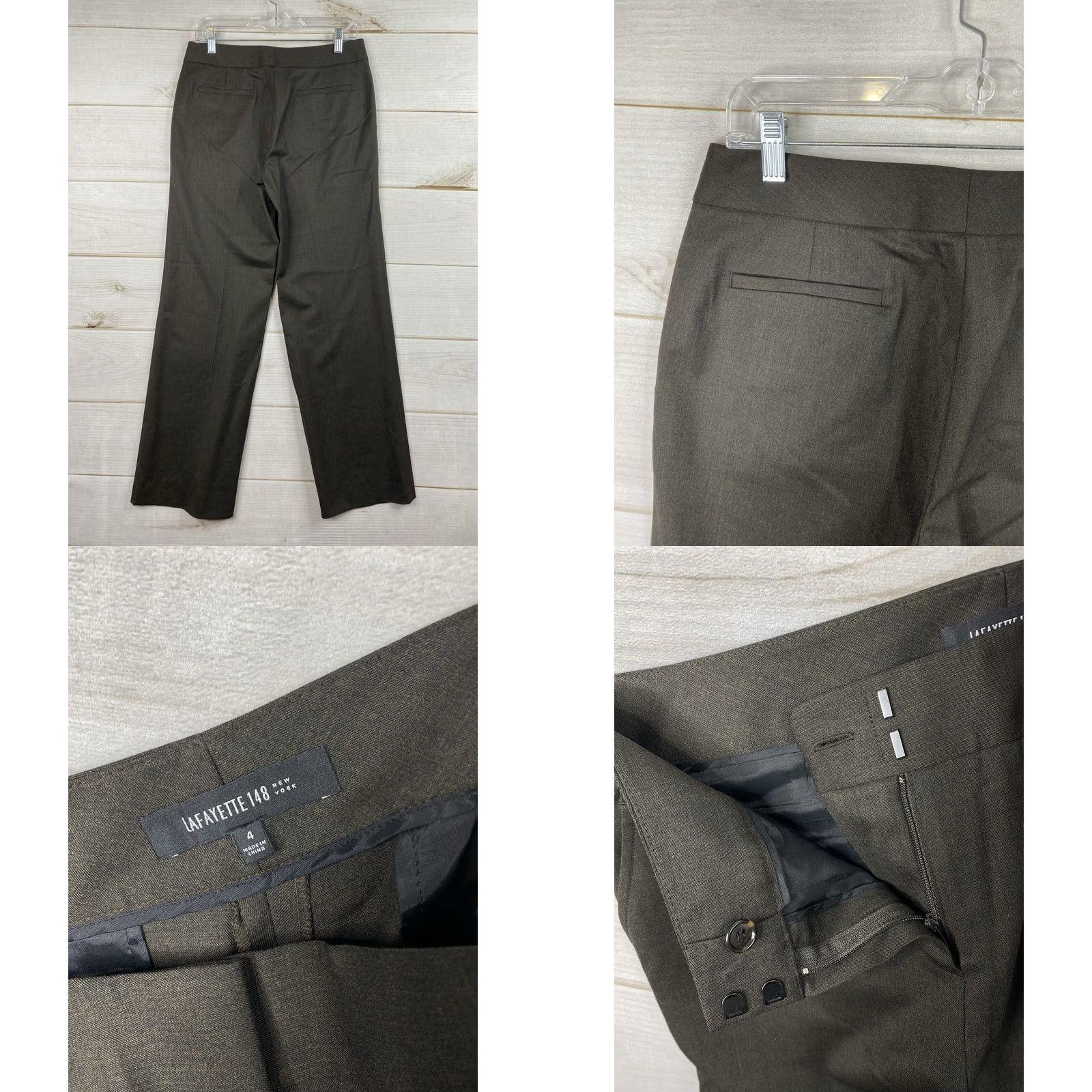 Vintage VINTAGE Lafayette 148 Dress Pants Womens 4 Brown Virgin Wool Trousers Unlined Minimalist Size 27" / US 4 / IT 40 - 8 Thumbnail
