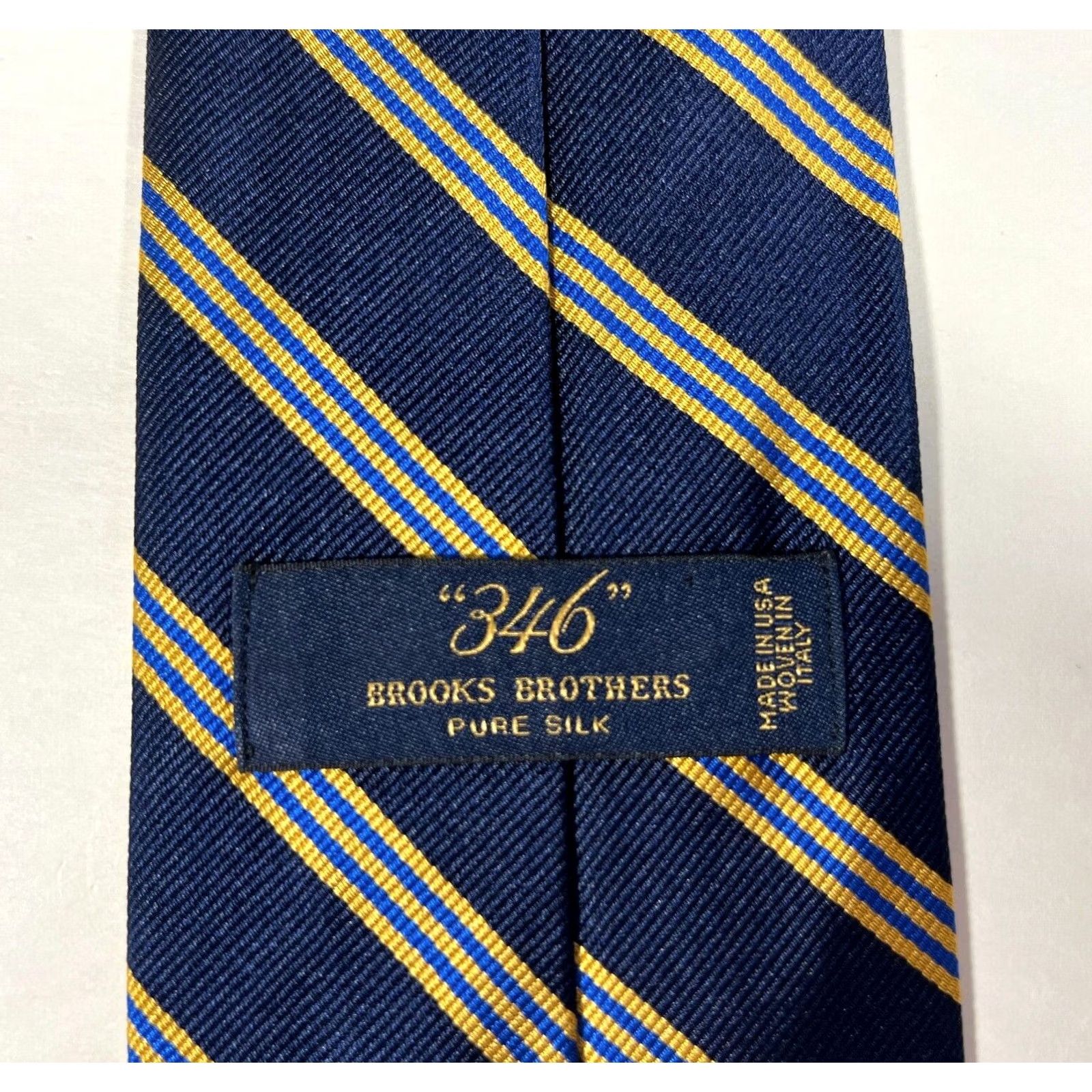 Brooks Brothers VINTAGE Brooks Brothers Navy Striped Silk Tie 346 Men’s 57-60" 3.5" Woven in Italy Made in USA Mens Size ONE SIZE - 7 Thumbnail