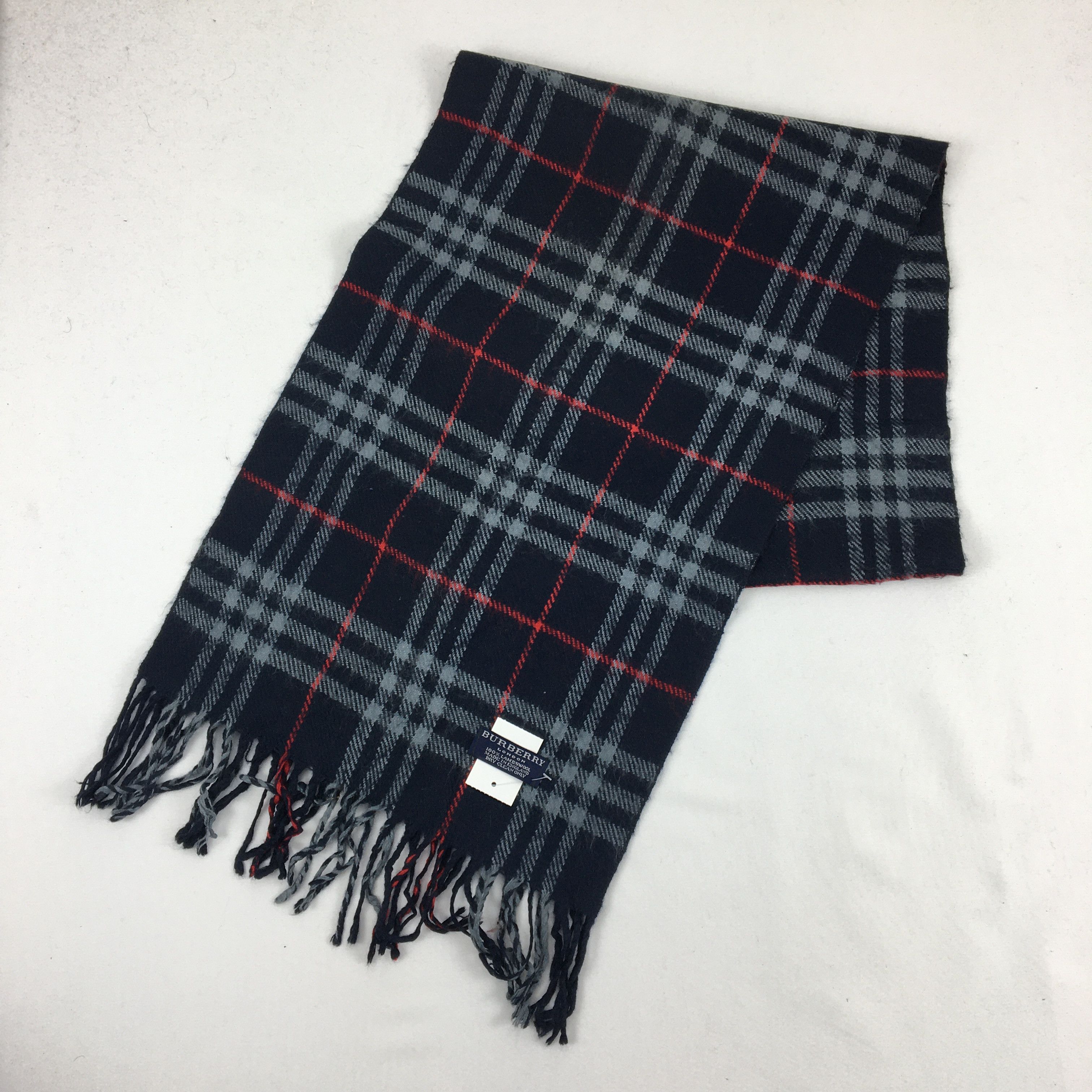 Burberry × Vintage Vintage Burberry Wool Scarf Muffler Burberrys Scarves Size ONE SIZE - 3 Thumbnail