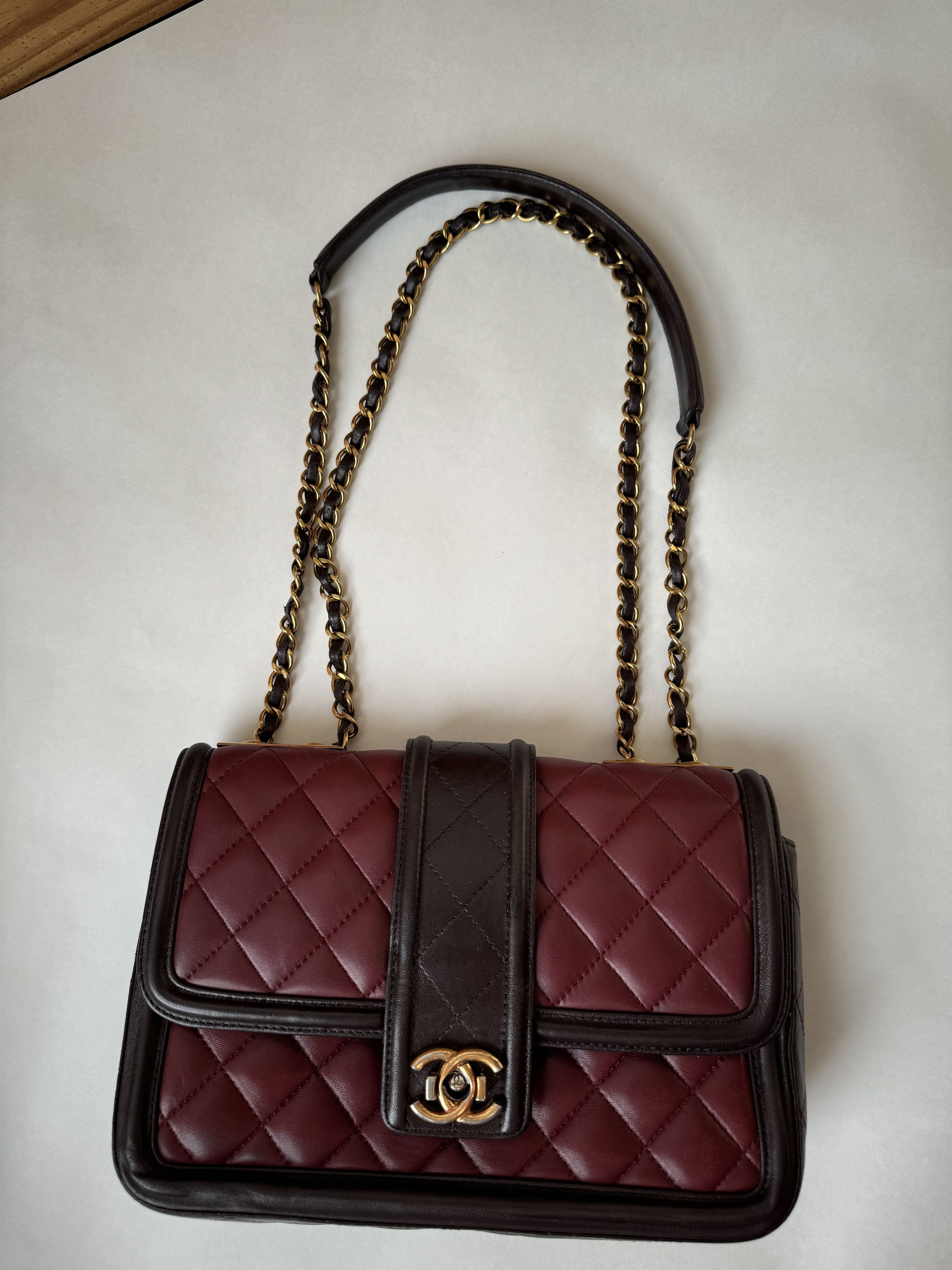 Chanel CHANEL Elegance Flap Bag GHW Lambskin Leather Black Size ONE SIZE - 1 Thumbnail
