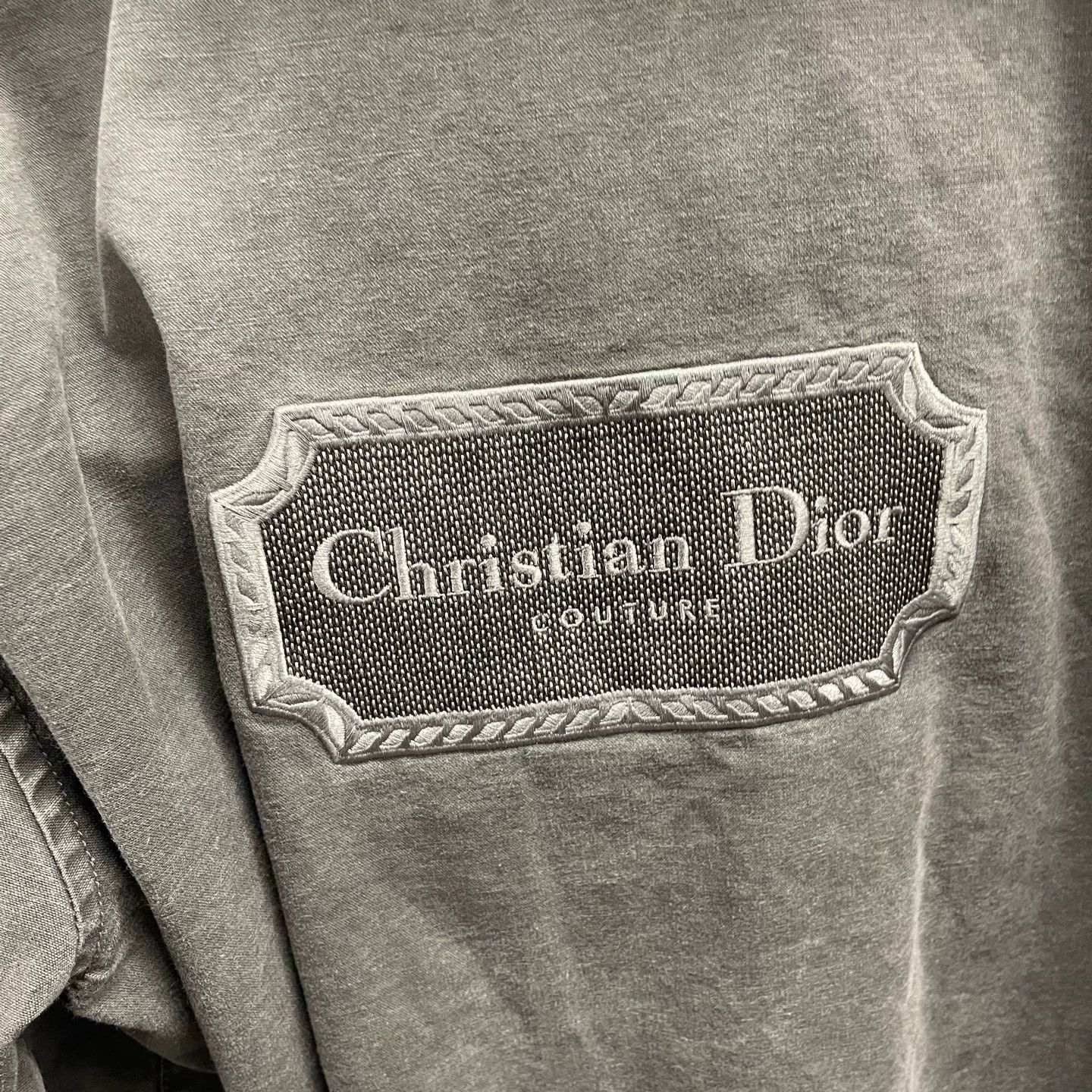 Dior Dior Vintage Gray Embroidered Denim Hooded Jacket Size US L / EU 52-54 / 3 - 6 Thumbnail