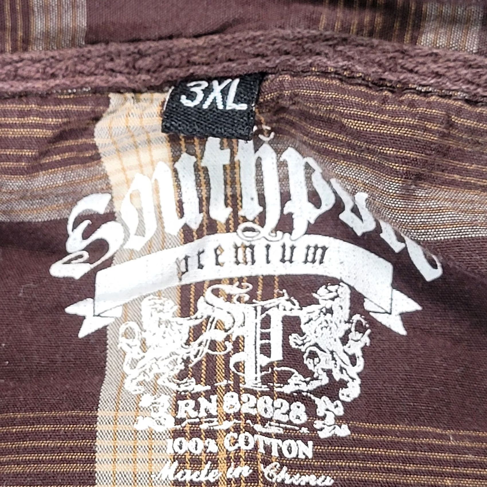 Southpole Southpole Premium Mens 3XL Plaid Western Shirt Long Sleeve Pearl Snap Brown Size US XXL / EU 58 / 5 - 2 Thumbnail