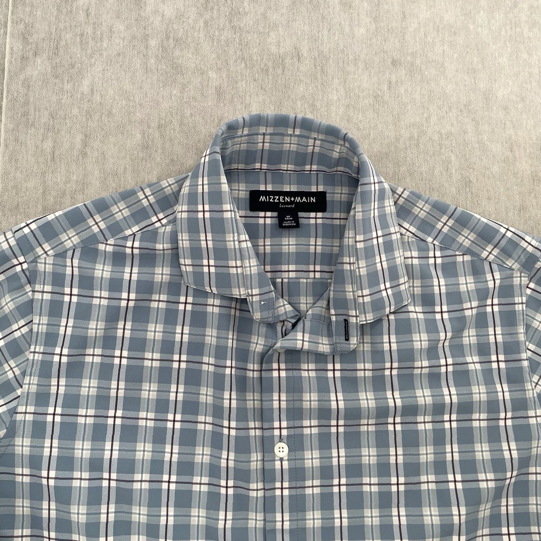 Mizzen+Main Mizzen+Main Shirt Adult Medium Blue Trim Fit Button Up Lightweight Leeward Mens Size US M / EU 48-50 / 2 - 3 Thumbnail