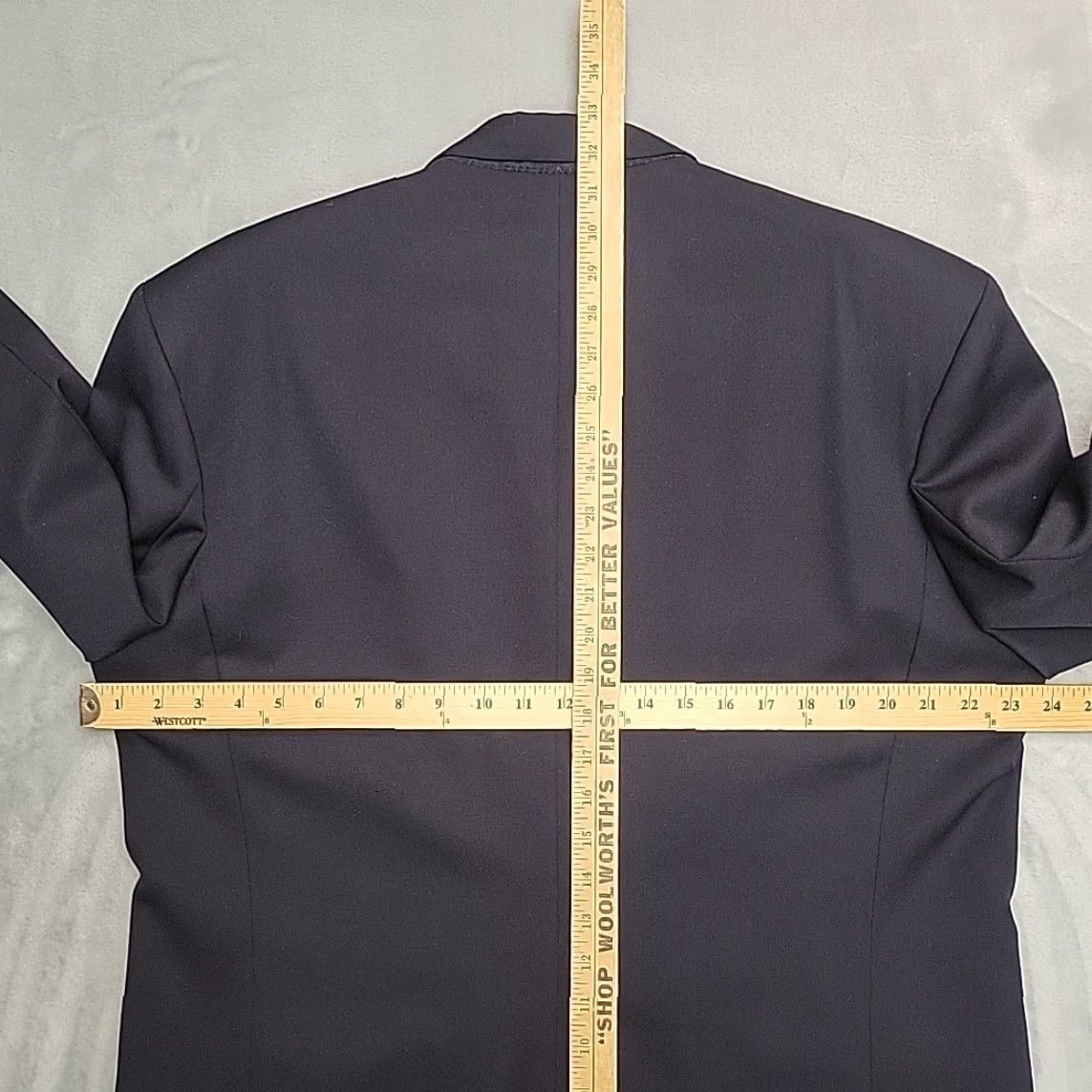 NEXT VINTAGE NEXT Blazer Mens 42L Dark Navy Double Breasted Wool Tailored Formal Classic Jacket Size 42R - 6 Thumbnail